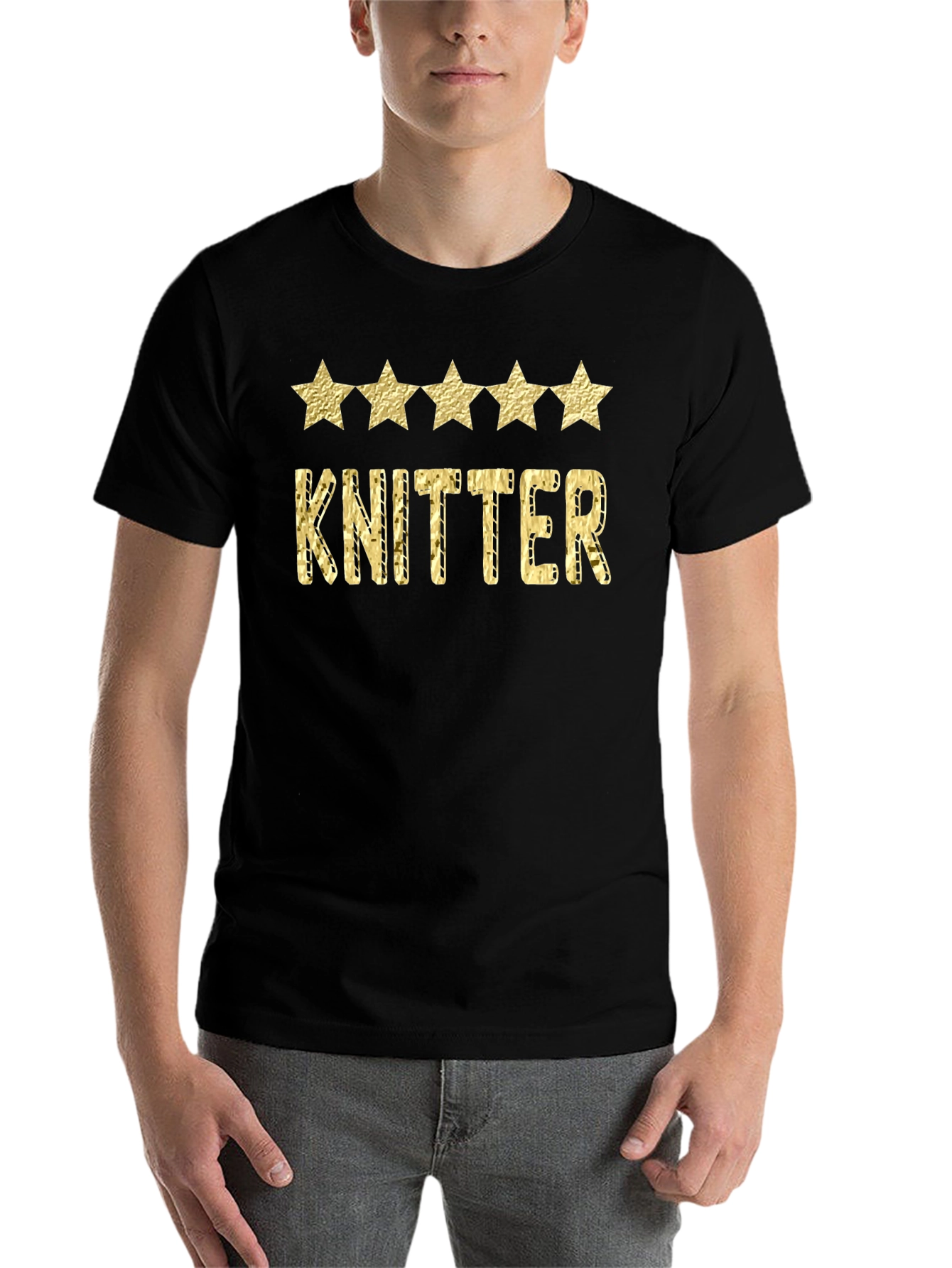 Knitter Five Star Black Graphic Tee - 7