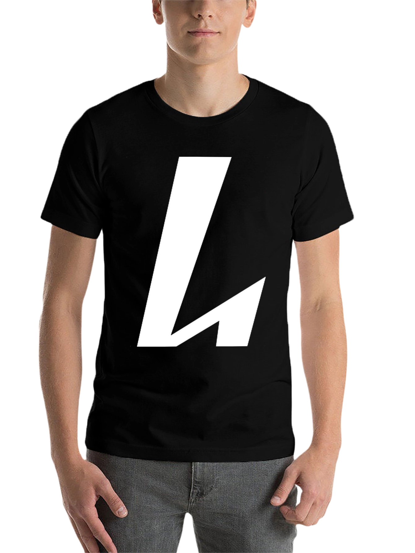 Black Bold 'L' Graphic Black T-Shirt view 7