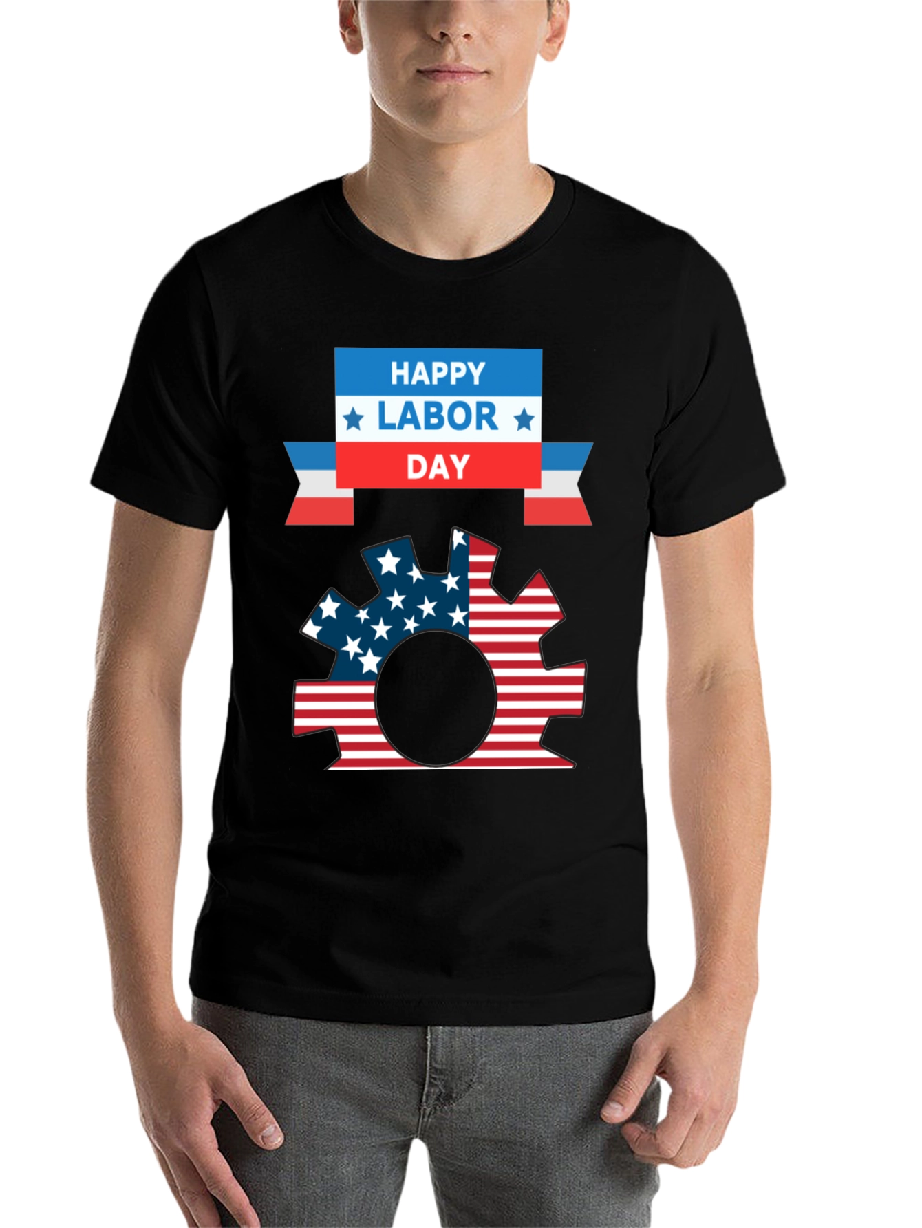 Black Happy Labor Day Patriotic Gear T-Shirt view 7