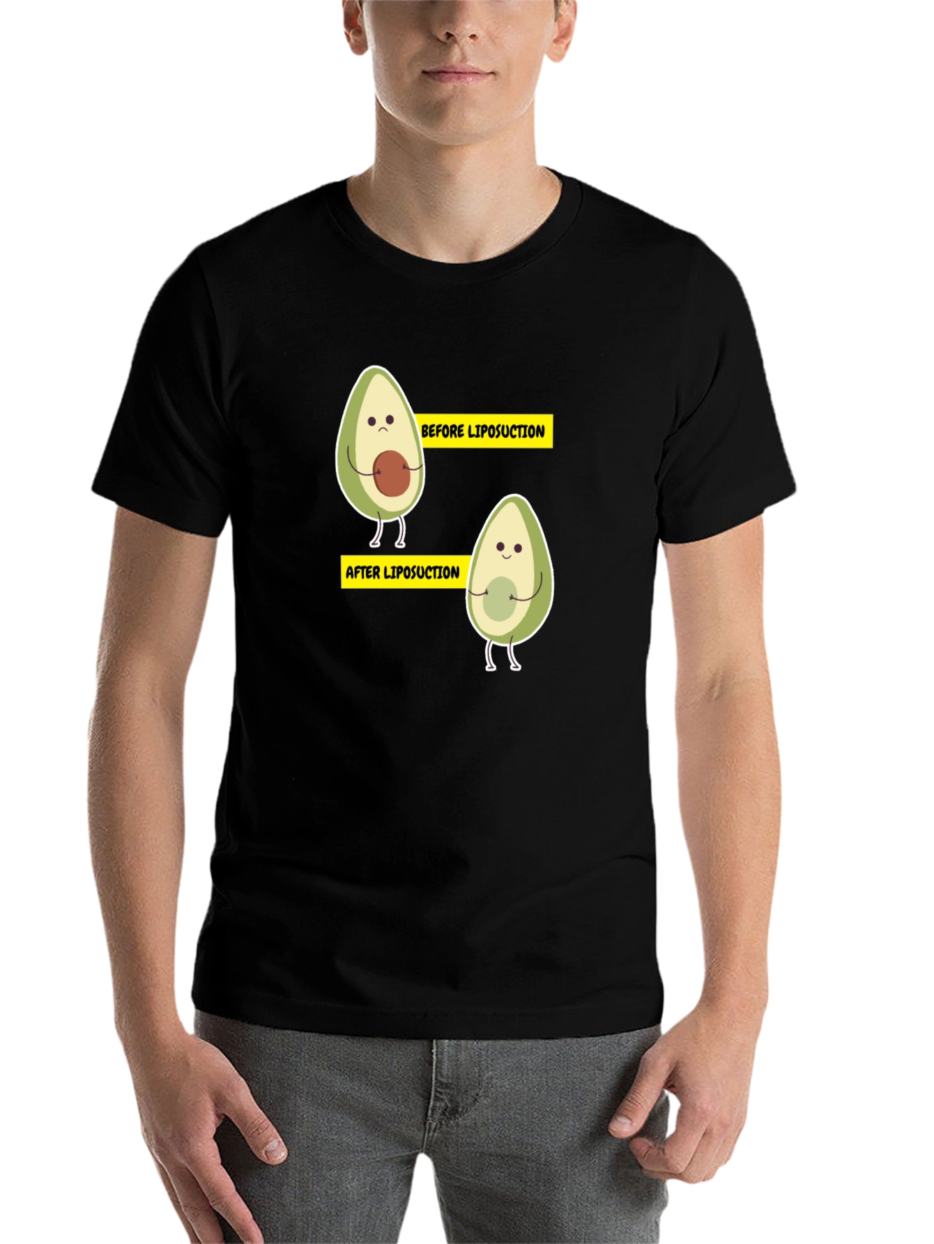 Black Avocado Liposuction Funny Black T-Shirt view 7