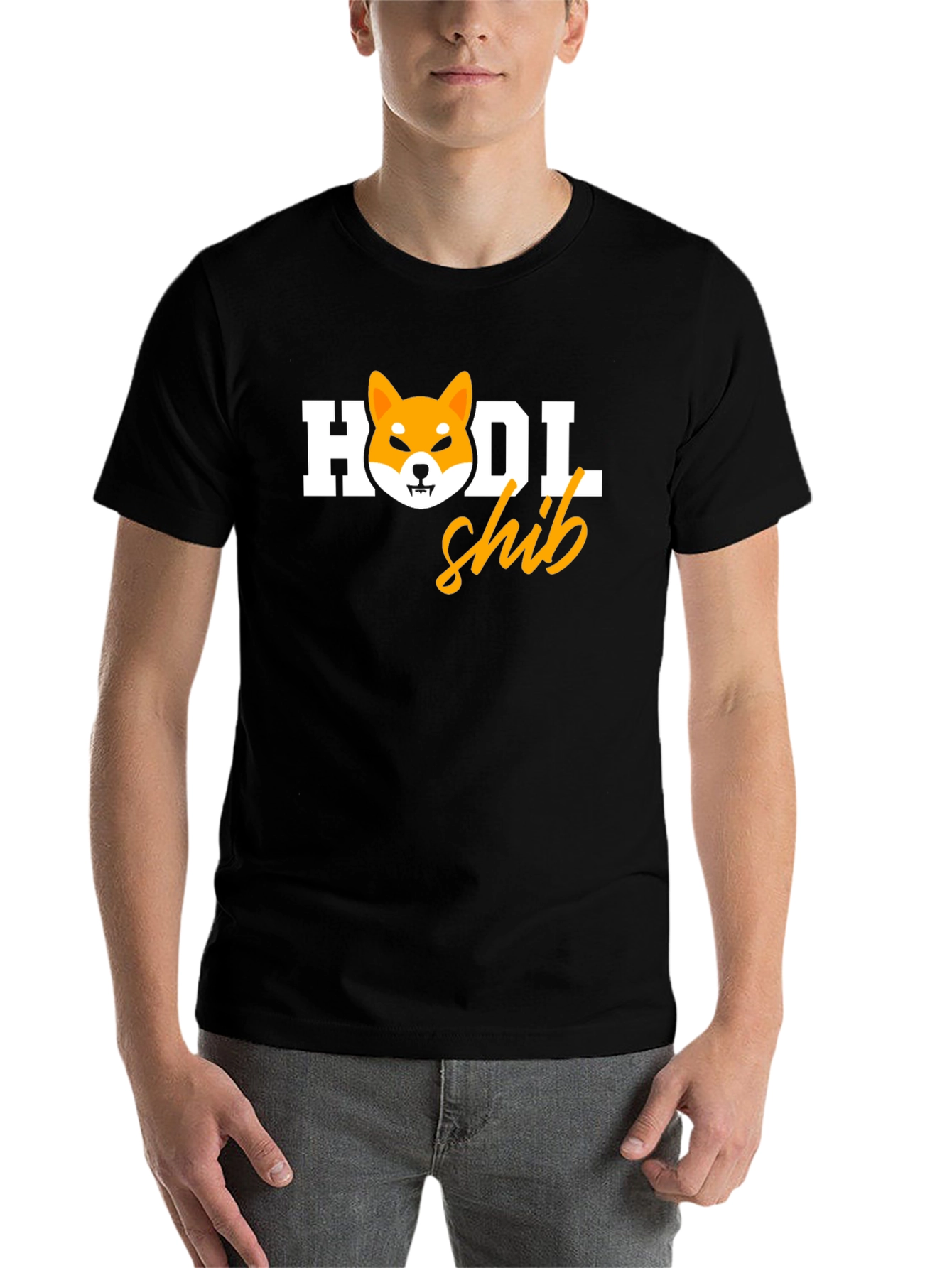 Black HODL Shib Crypto T-Shirt view 7