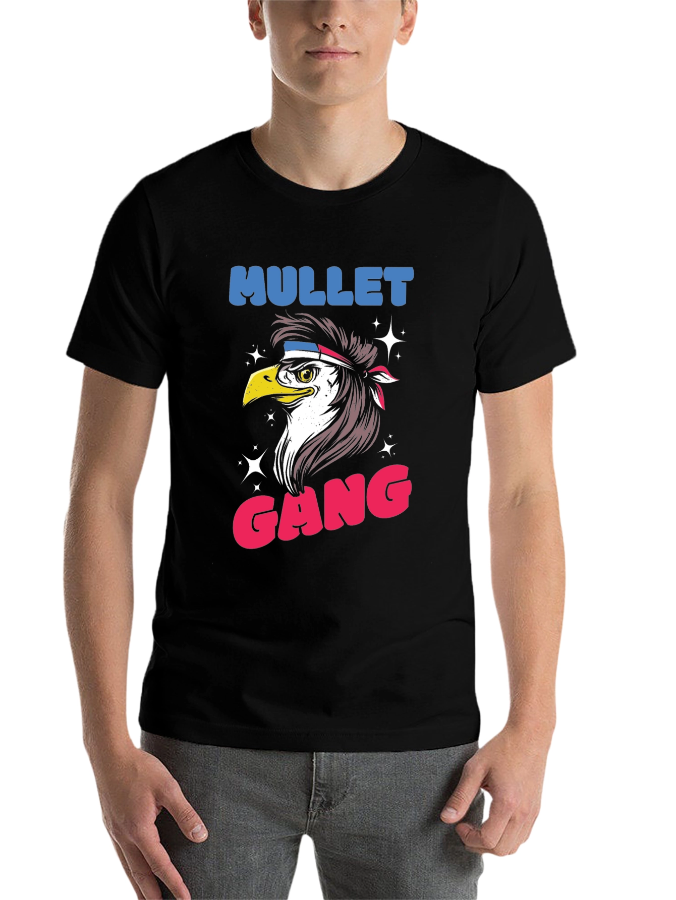 Black Mullet Gang Eagle Graphic Tee - Black view 7