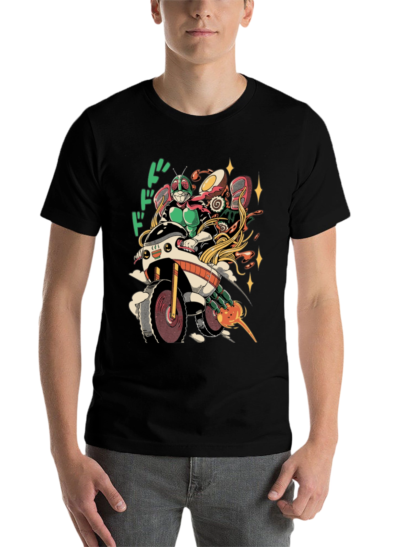 Black Kamen Rider Ramen Run T-Shirt view 7