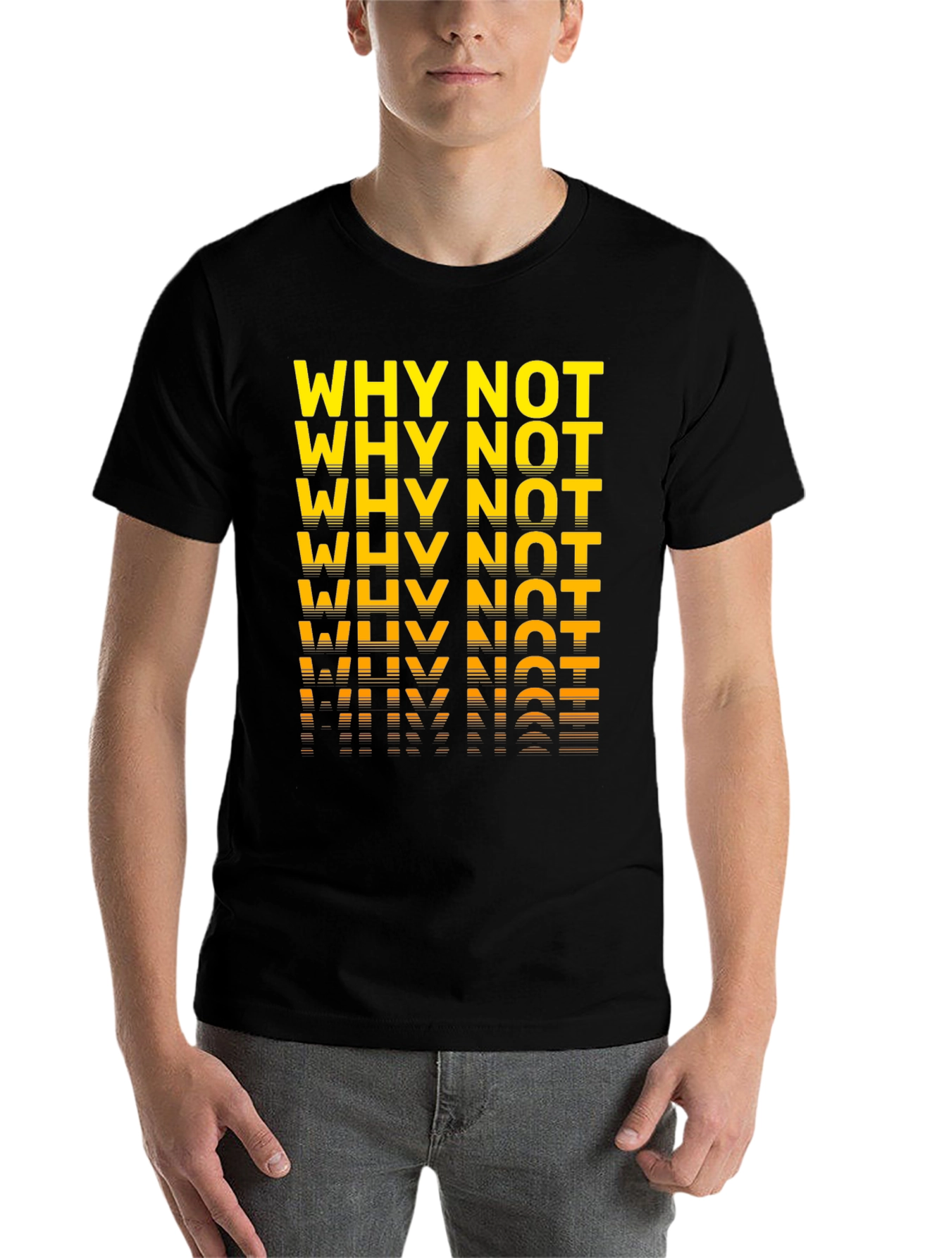 Black Why Not? Graphic T-Shirt - Bold & Stylish view 7