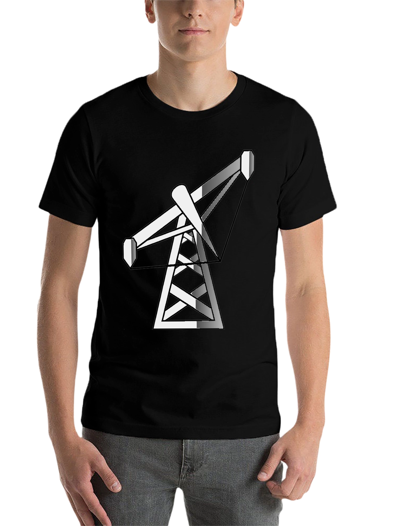 Black Black Tee with Crane Graphic view 7