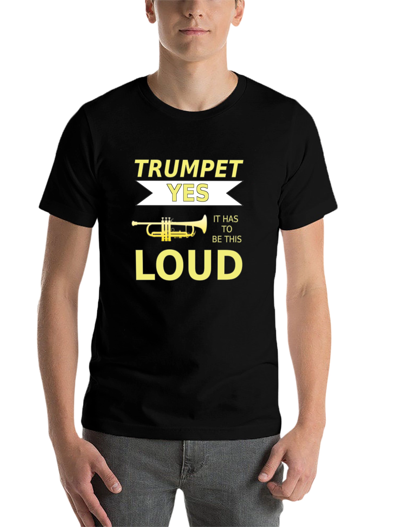 Black Trumpet Loud Music Graphic Tee view 7