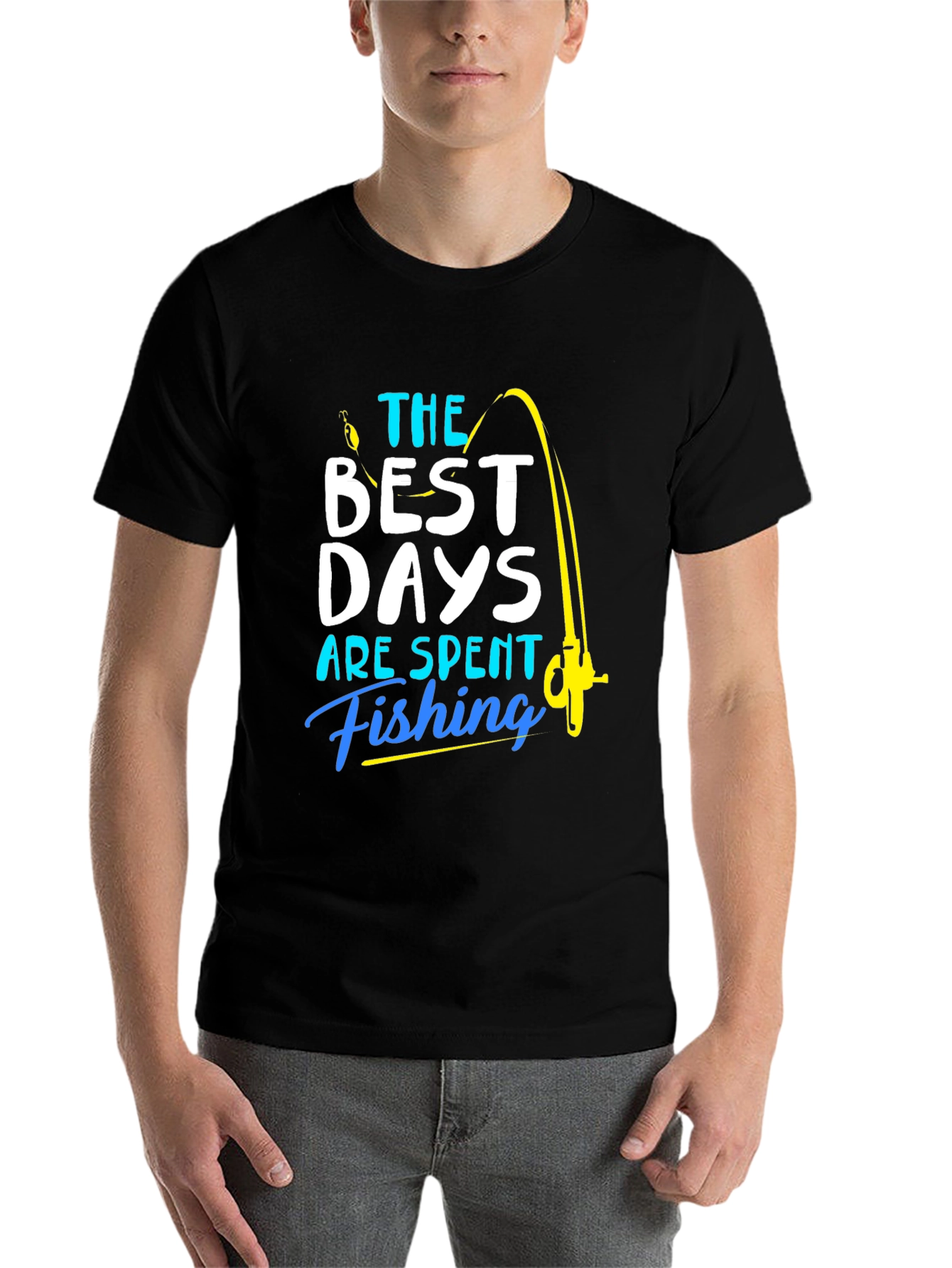 Black Fishing T-Shirt: Best Days are Spent Fishing view 7