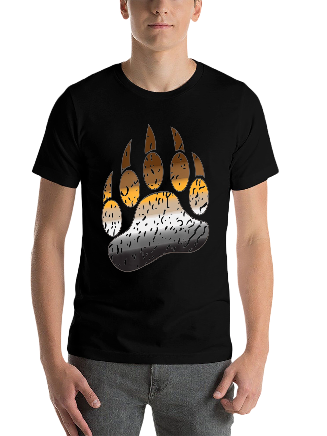 Black Bear Pride Paw T-Shirt - Black view 7