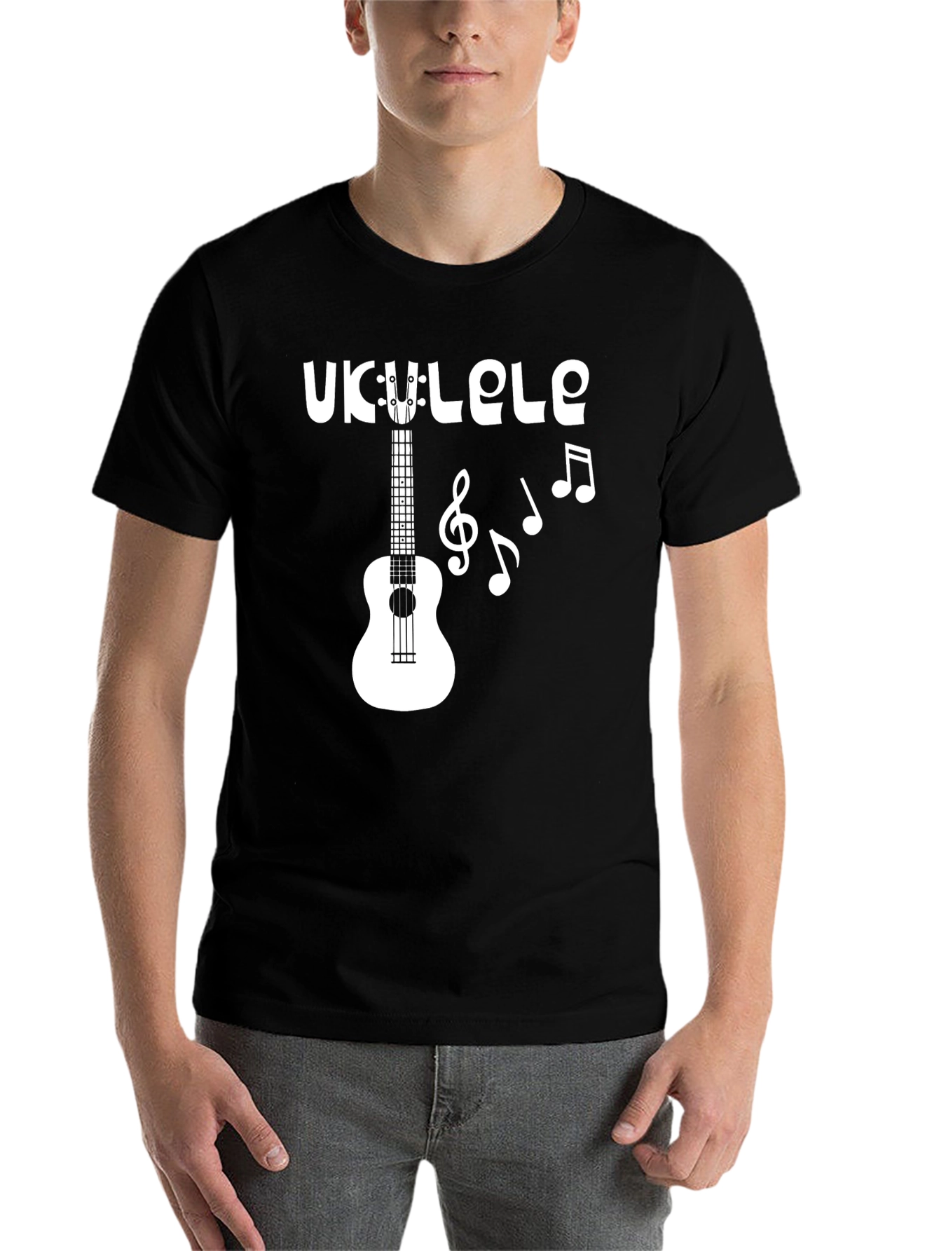 Black Ukulele Graphic Tee - Musical Style view 7