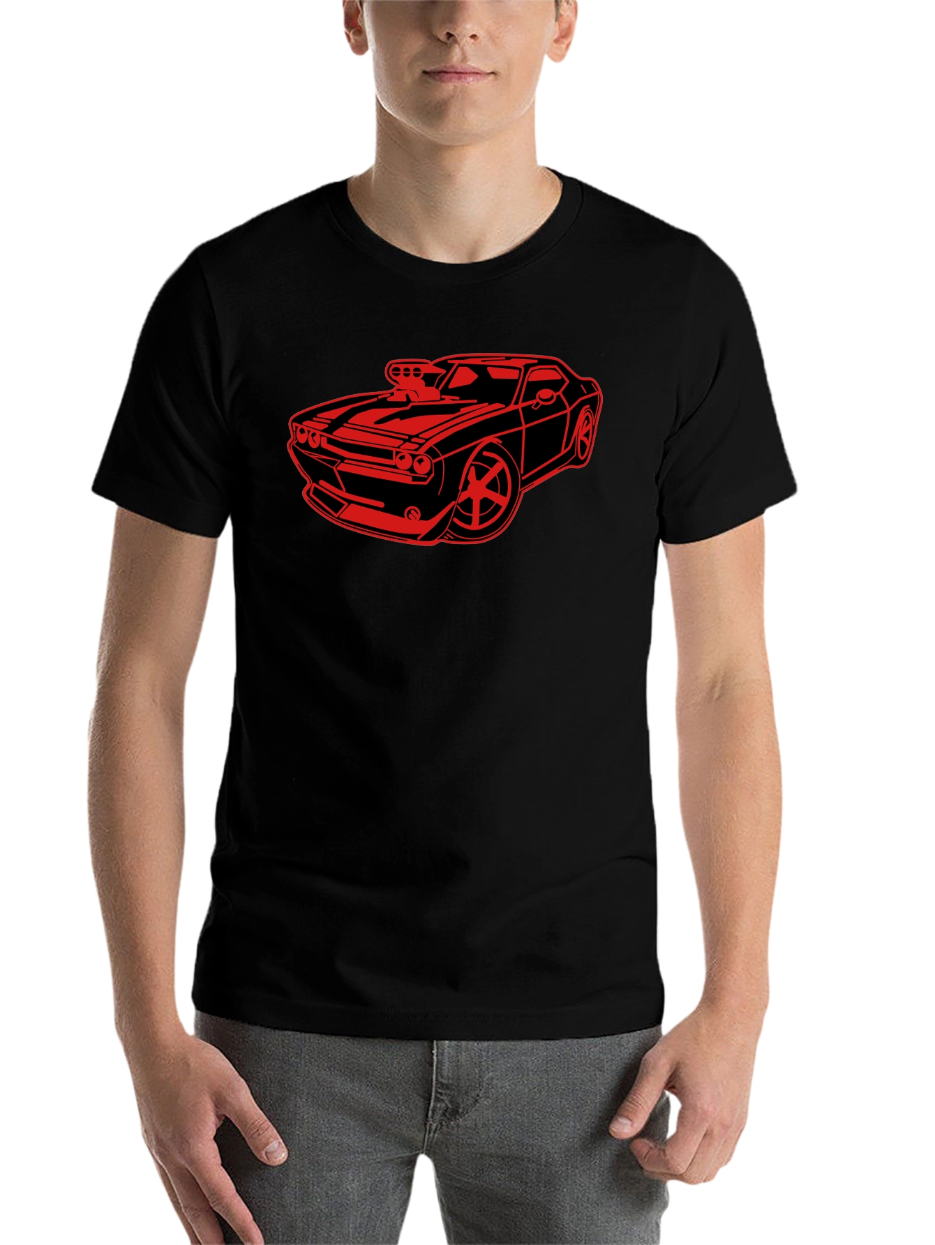 Black Car Graphic Black T-Shirt view 7