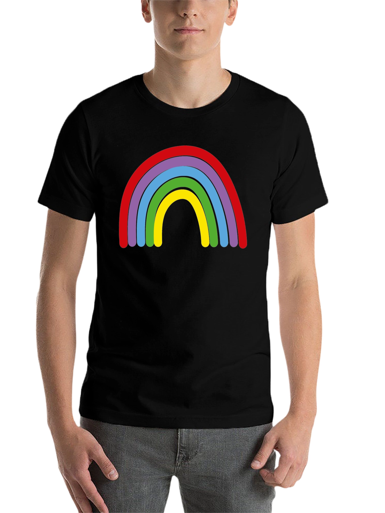Black Rainbow Graphic Black T-Shirt view 7