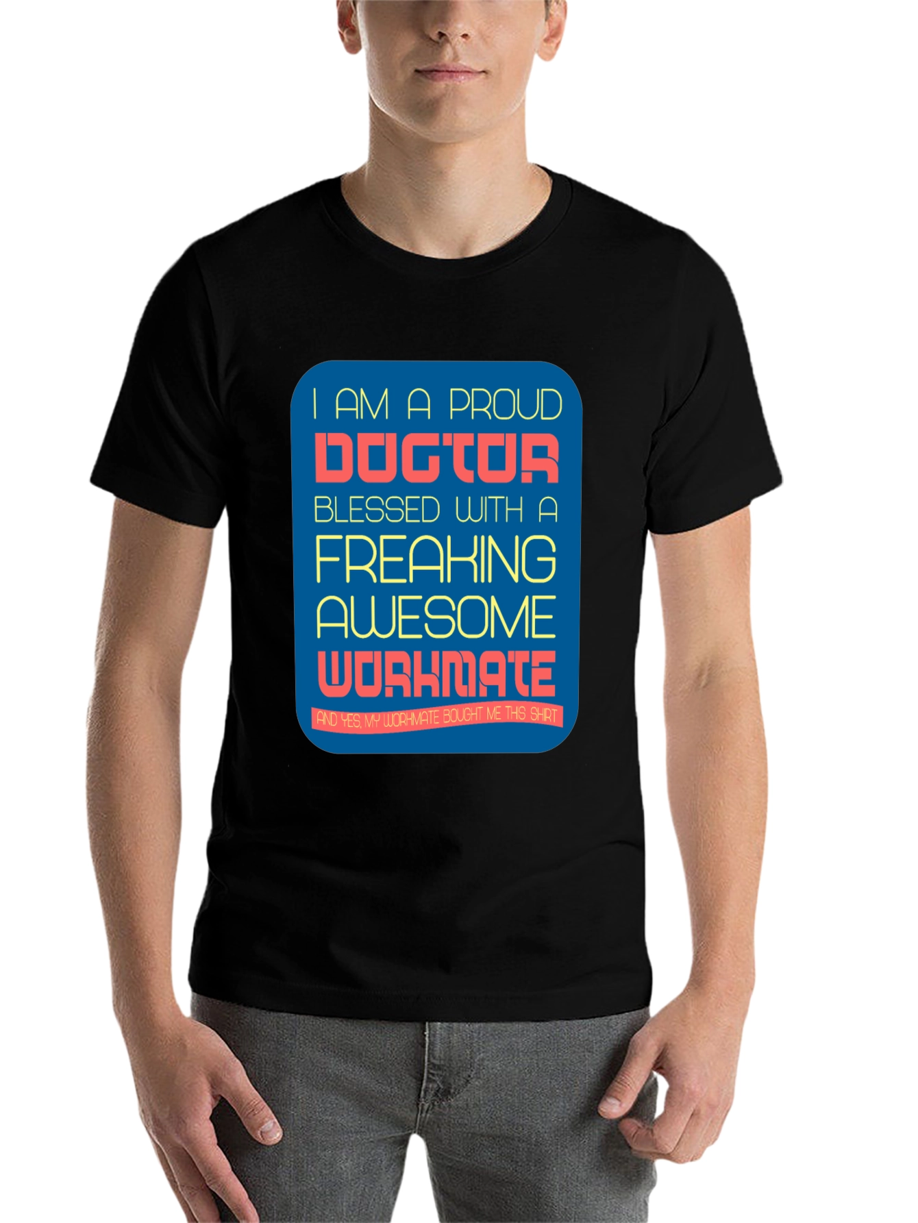 Black Proud Doctor Graphic T-Shirt - Awesome Workmate Gift view 7