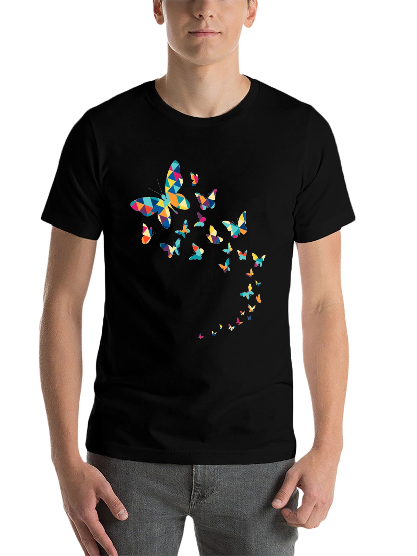 Black Butterfly Graphic Black T-Shirt view 7