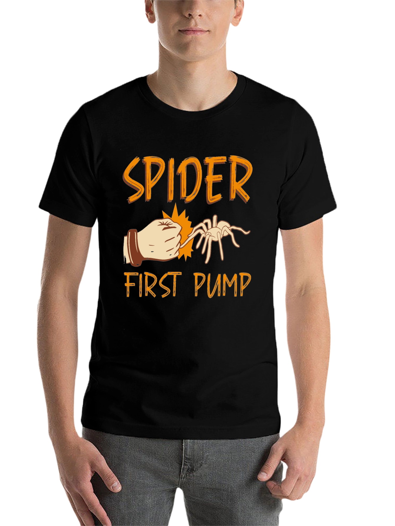 Black Spider First Pump Black Graphic T-Shirt view 7