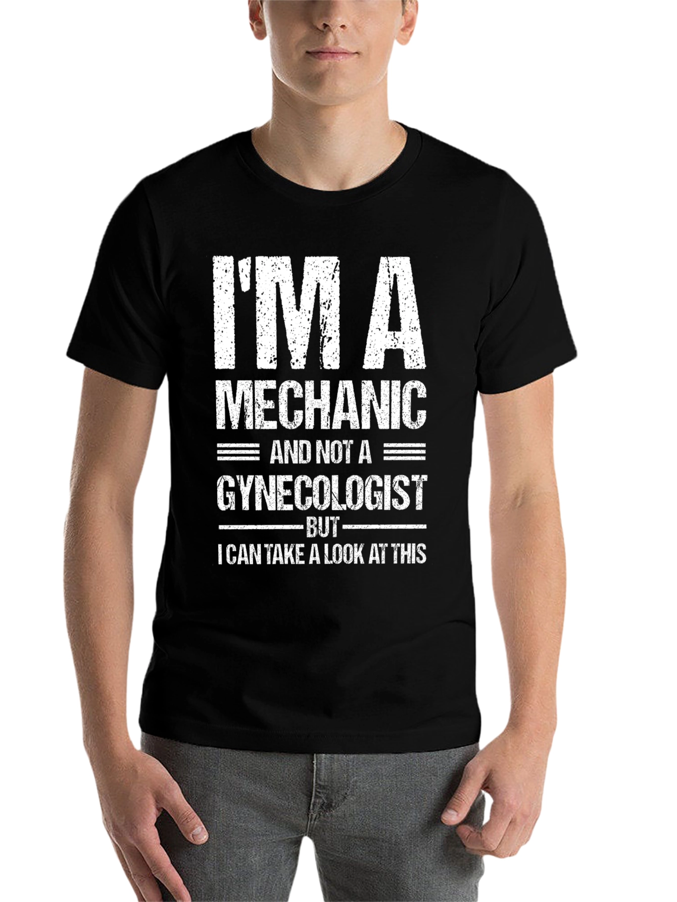 Black I'm a Mechanic T-Shirt view 7