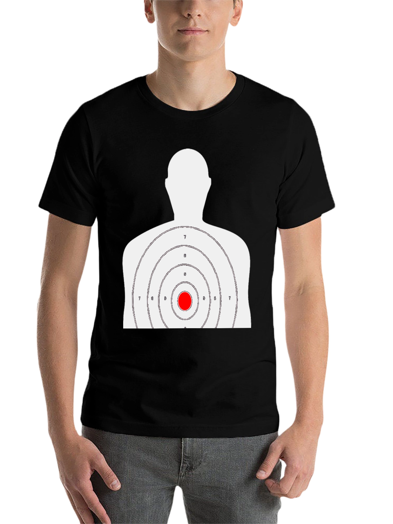 Black Target Practice T-Shirt - Bullseye Design view 7