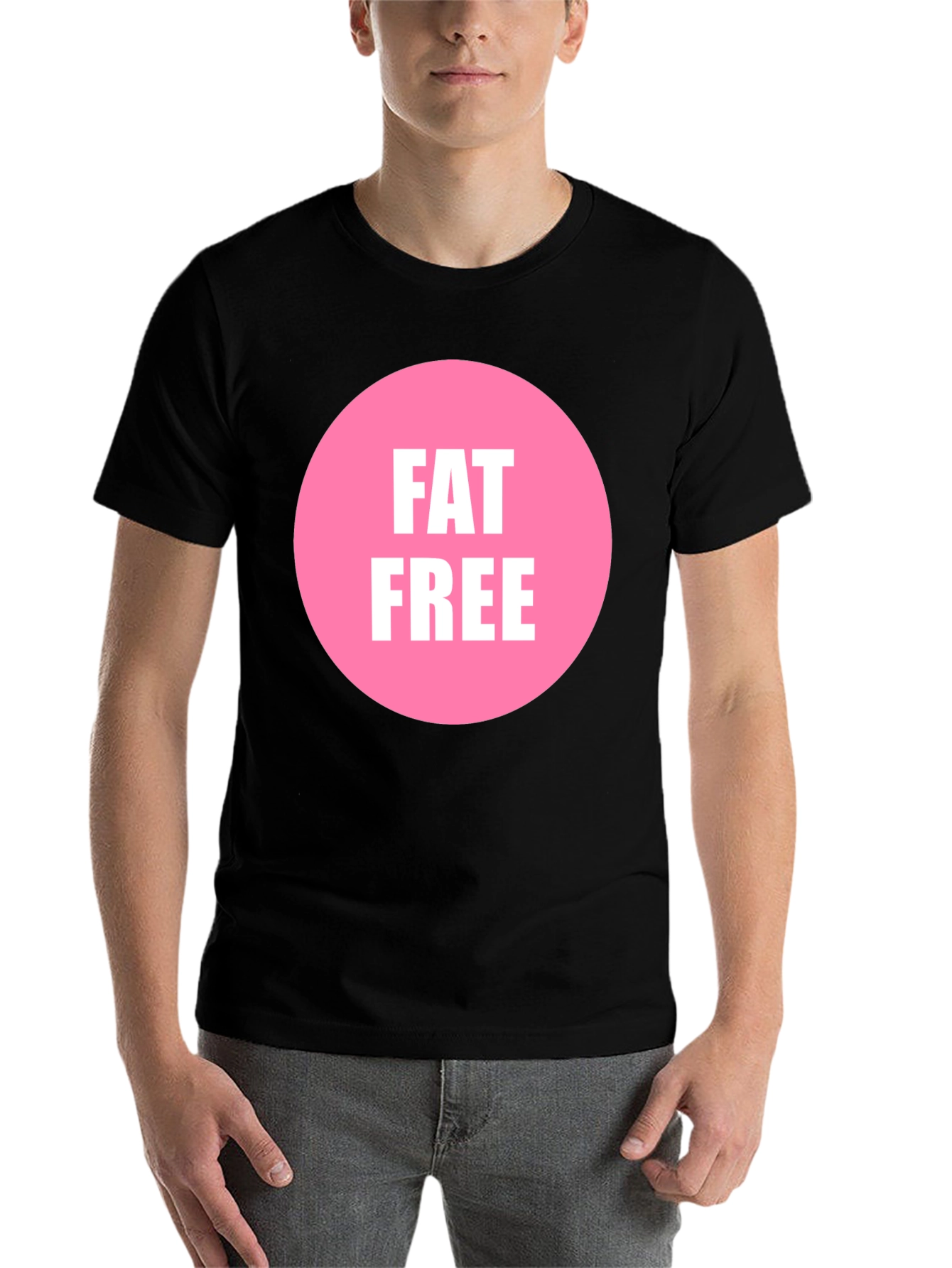 Black Fat Free Graphic Tee - Unisex Black T-Shirt view 7