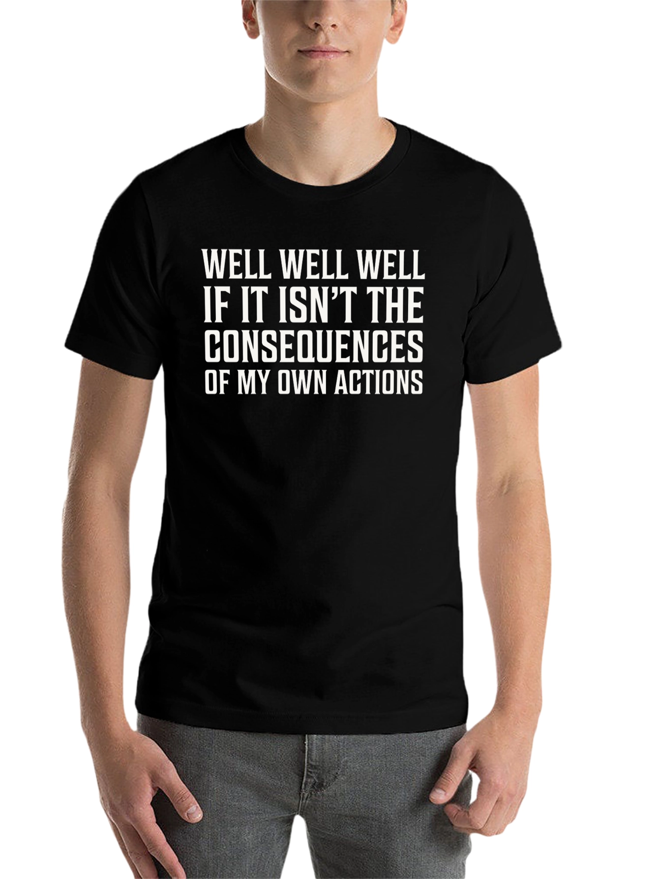 Black Consequences of My Actions Funny Graphic Tee view 7