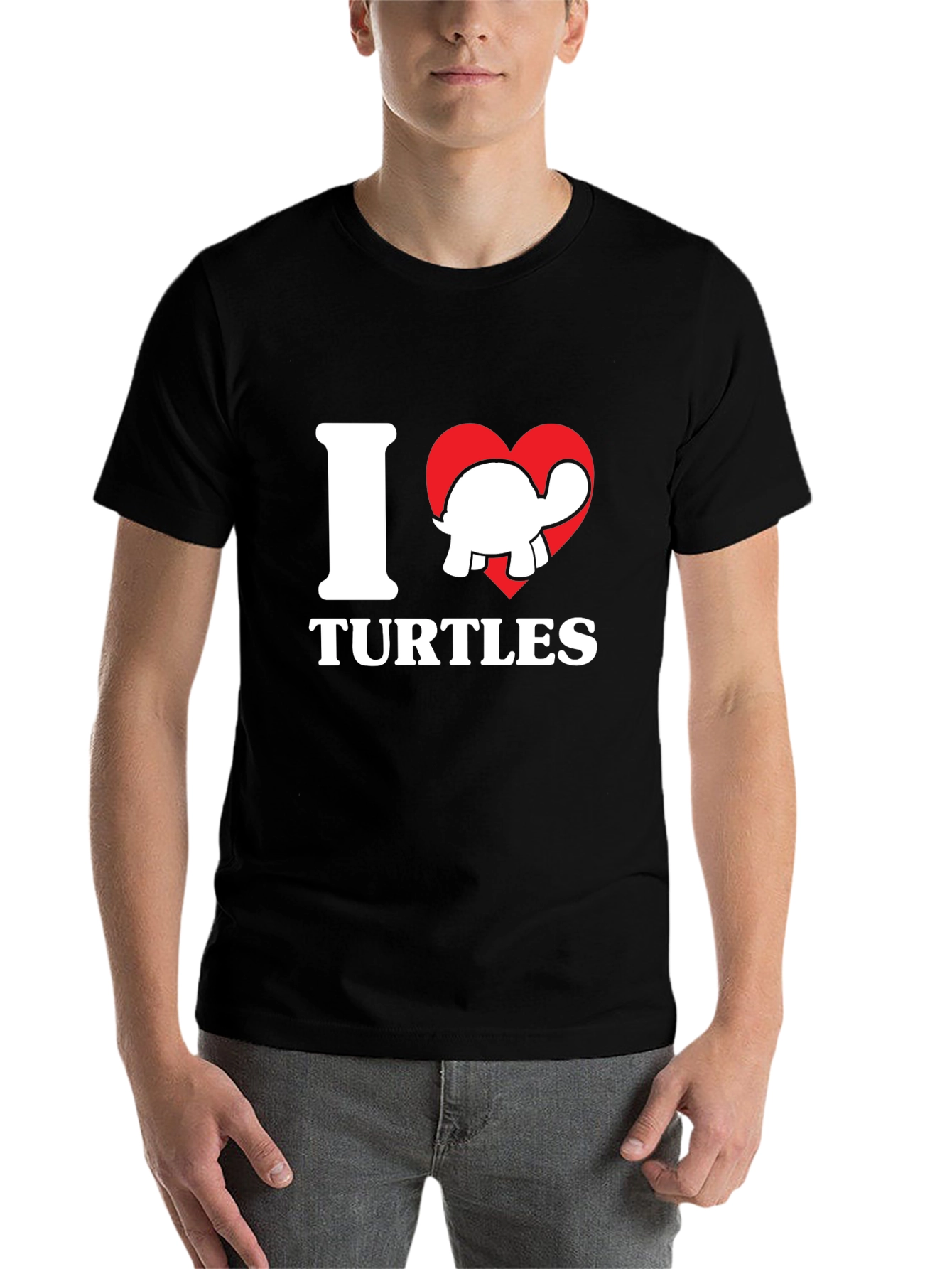 Black I Heart Turtles Graphic T-Shirt - Soft Cotton Tee view 7