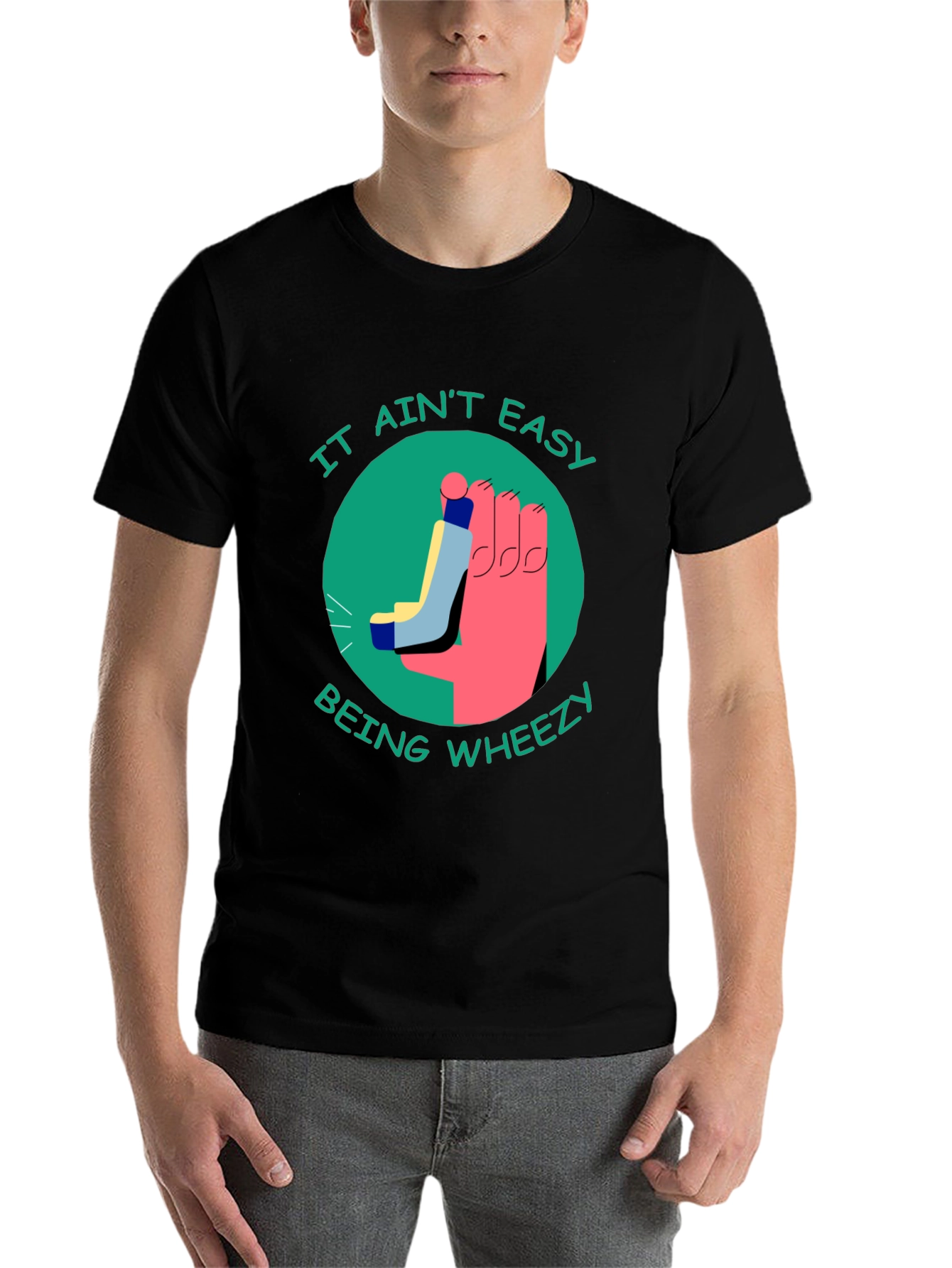 Black It Ain't Easy Being Wheezy T-Shirt view 7