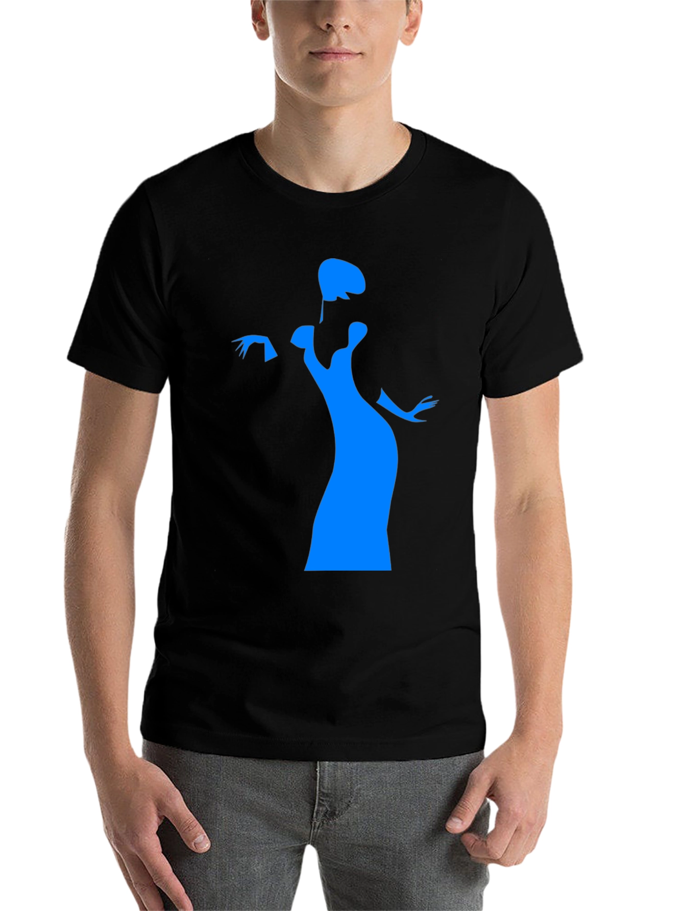 Black Elegant Silhouette Graphic T-Shirt view 7