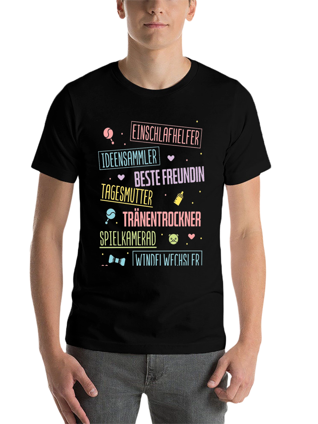 Black Einschlafhelfer Tagesmutter Graphic Tee view 7