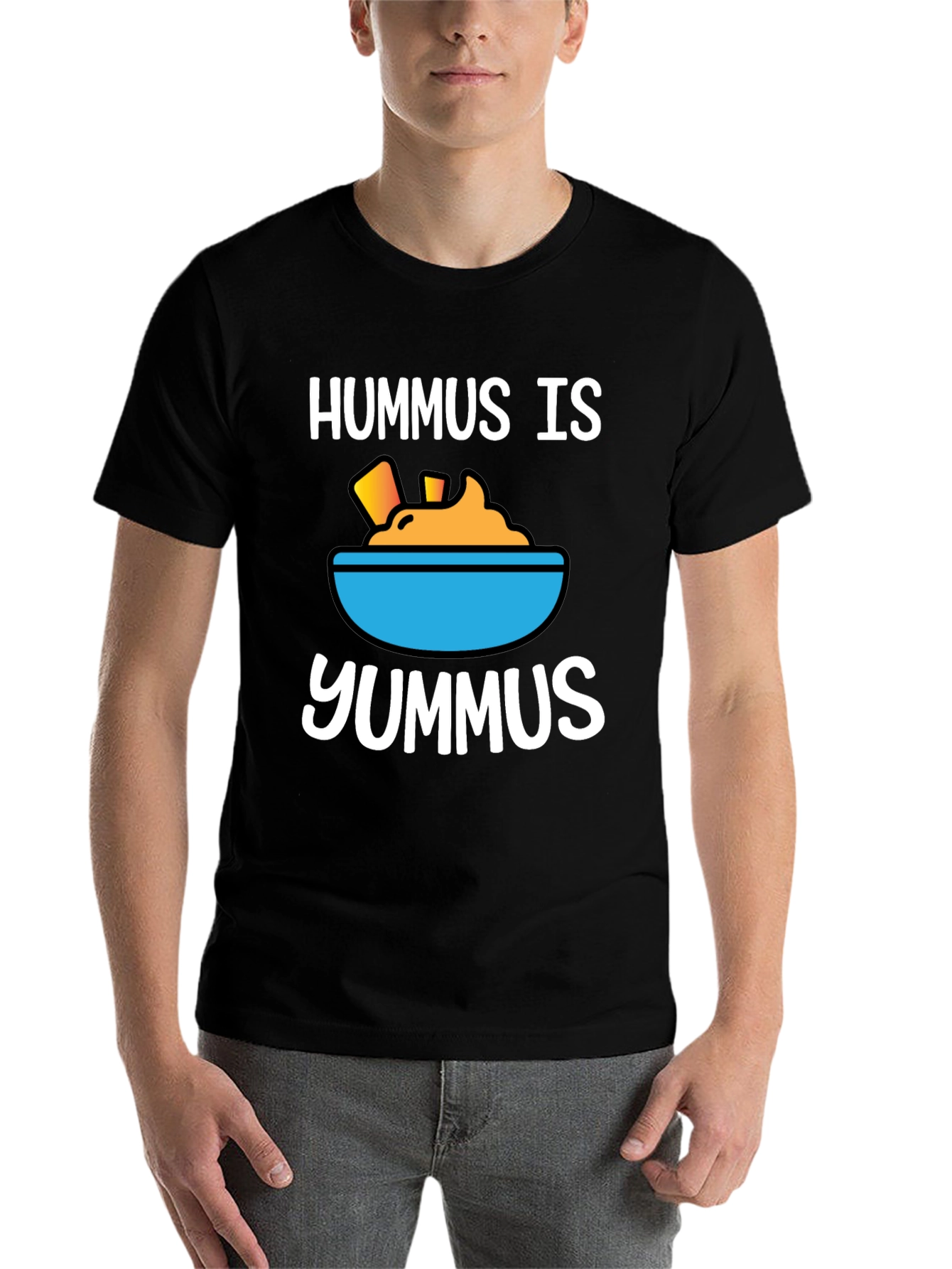 Black Hummus Is Yummus T-Shirt - Funny Foodie Tee view 7