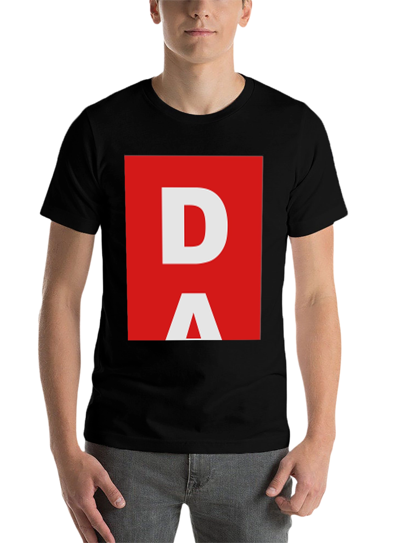 Black DA Graphic Tee - Bold Minimalist Design, Soft Cotton Blend view 7