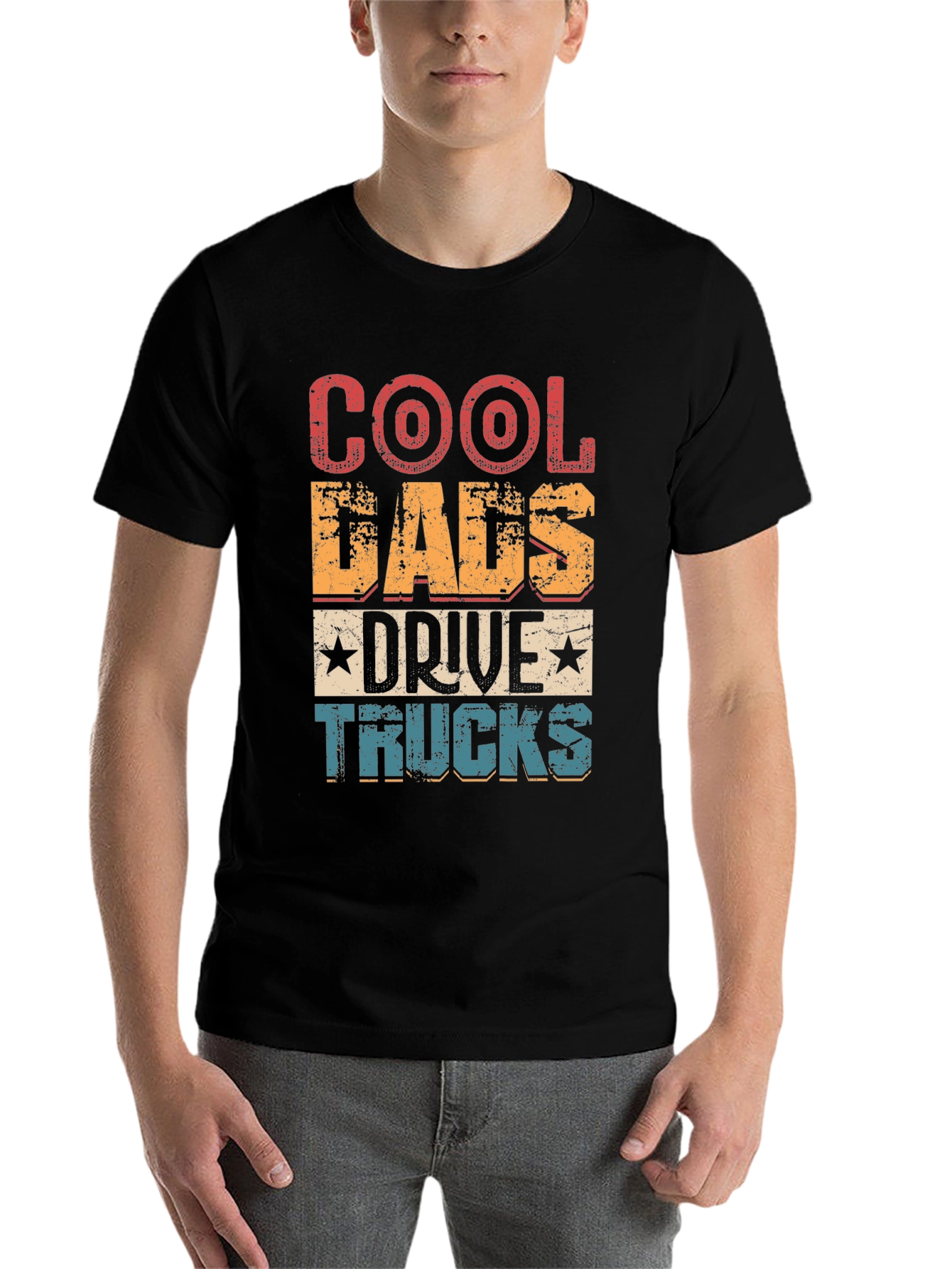 Black Cool Dads Drive Trucks Graphic Tee view 7