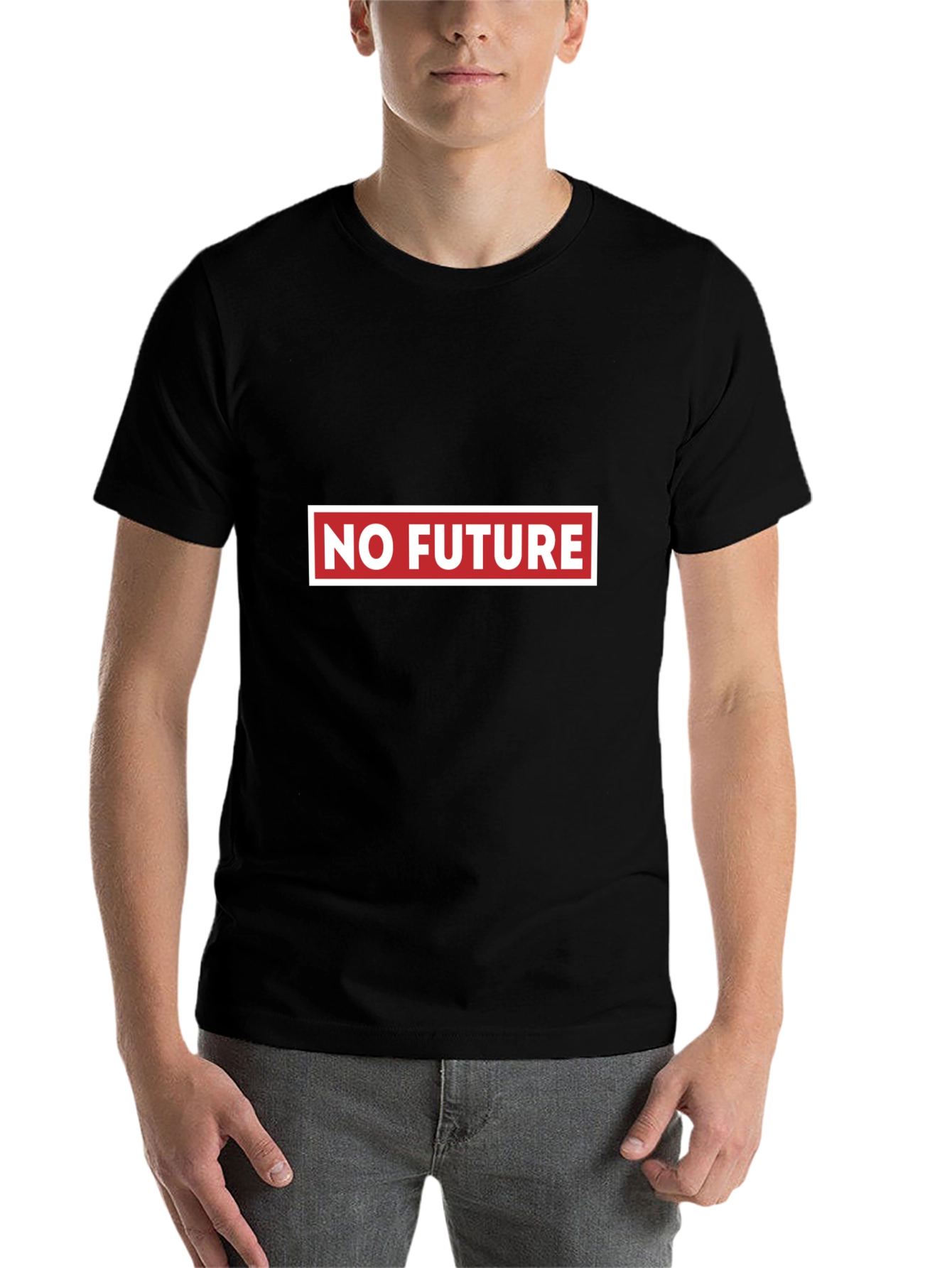 Black No Future Graphic Tee - Bold Statement Shirt view 7