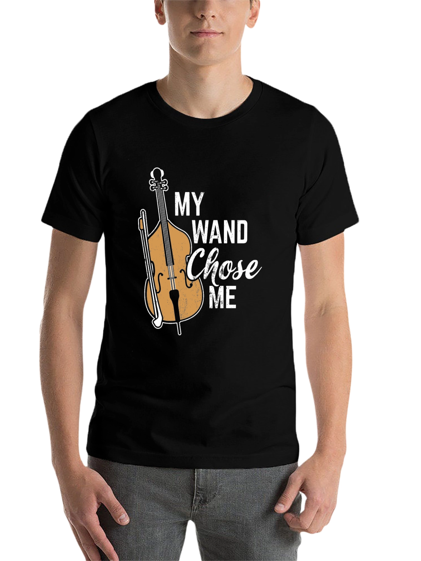 Black My Wand Chose Me Bass Player T-Shirt view 7