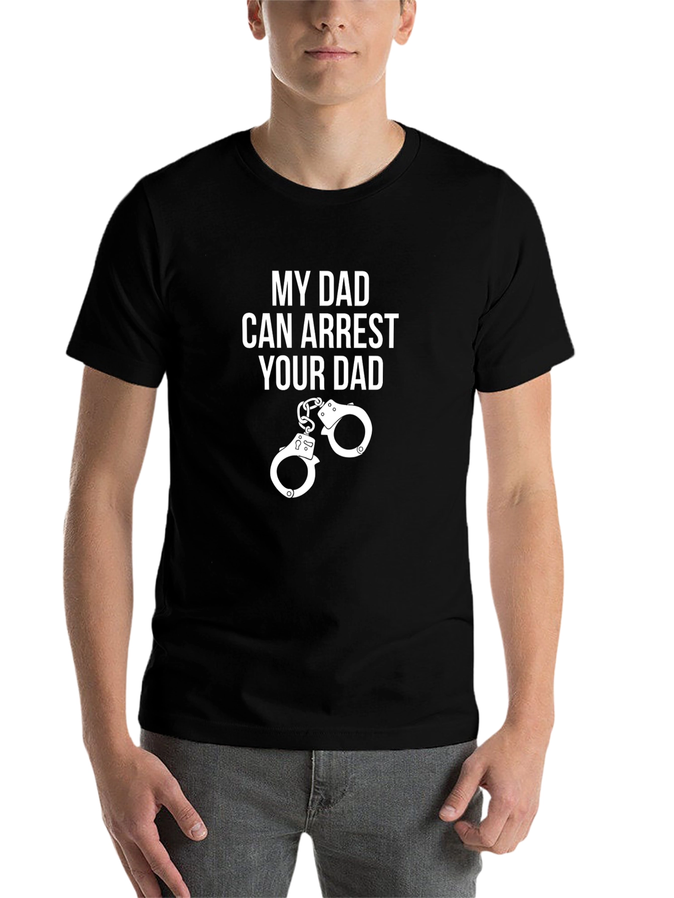 Black My Dad Can Arrest Your Dad Graphic Tee view 7