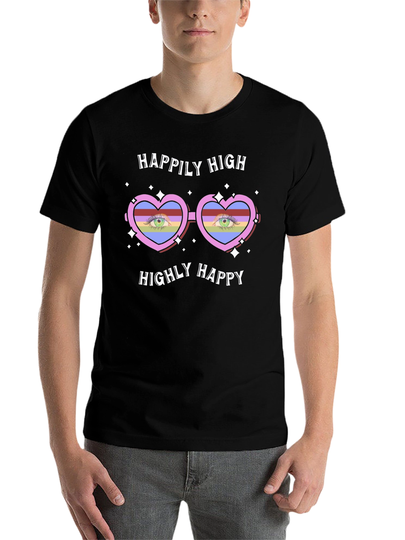 Black Happily High Graphic Tee view 7