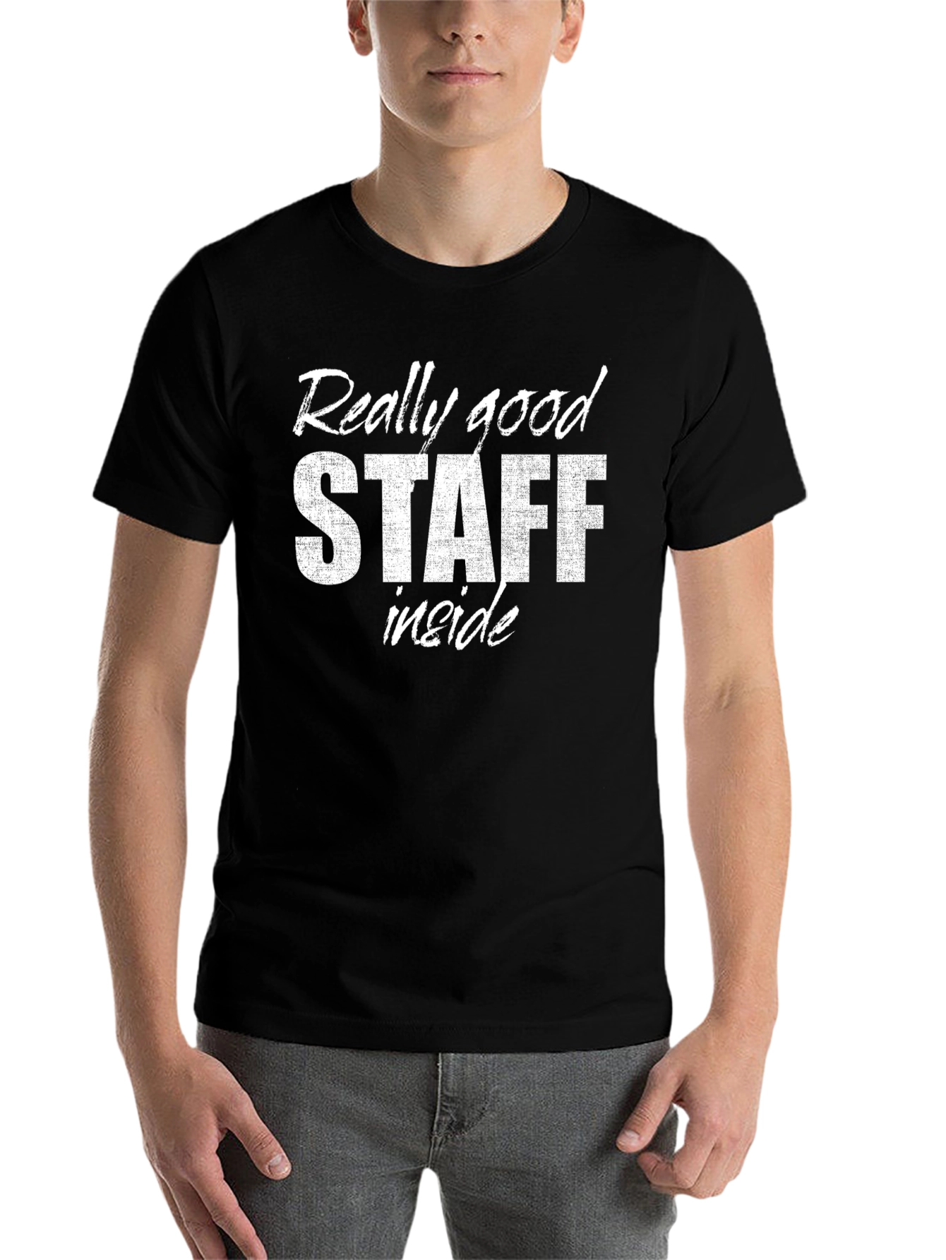 Black Funny Staff Inside T-Shirt view 7