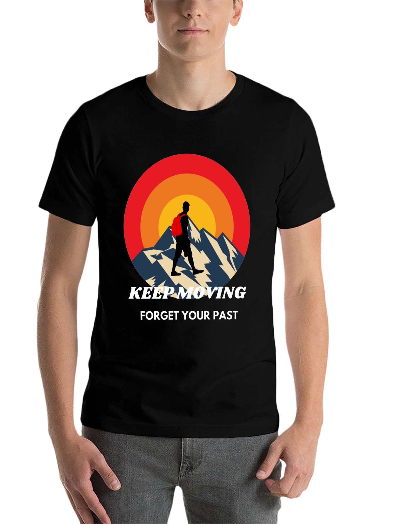 Black Keep Moving Mountain T-Shirt view 7