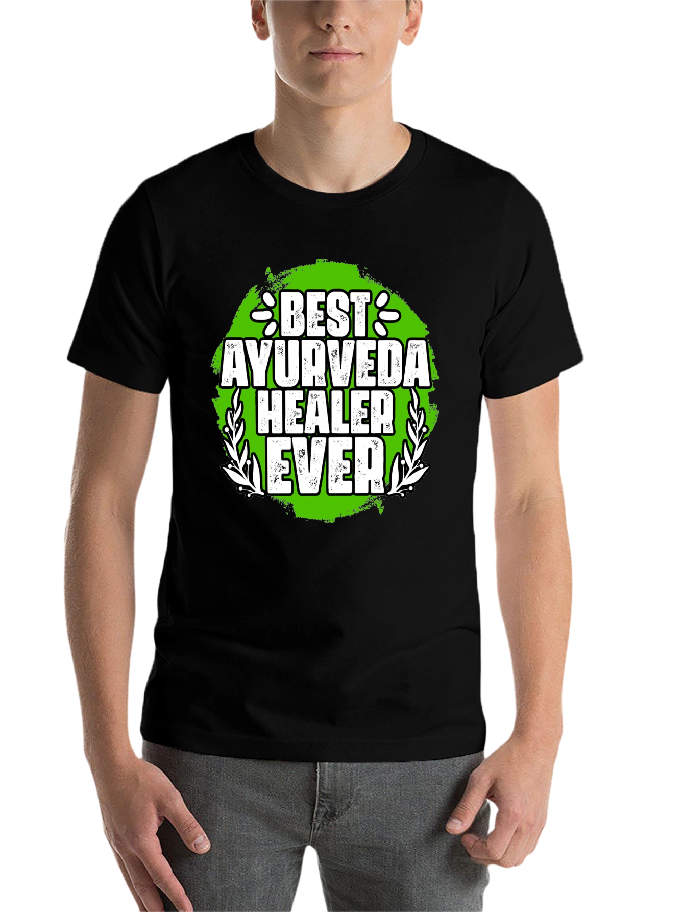 Black Best Ayurveda Healer Ever T-Shirt view 7