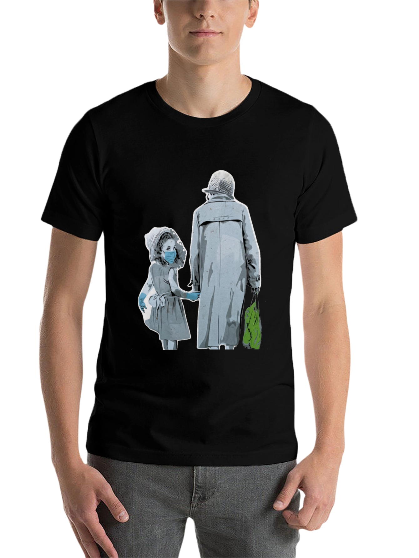 Black Artistic Graphic Tee - Masked Kids view 7