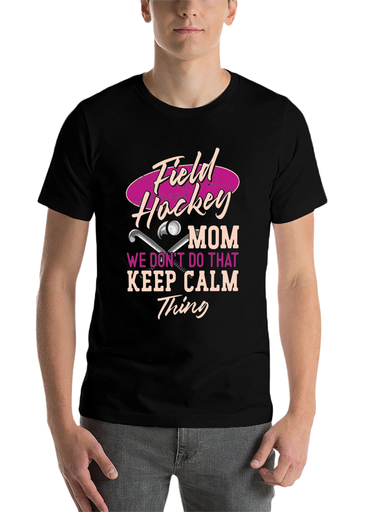 Black Field Hockey Mom Graphic T-Shirt view 7