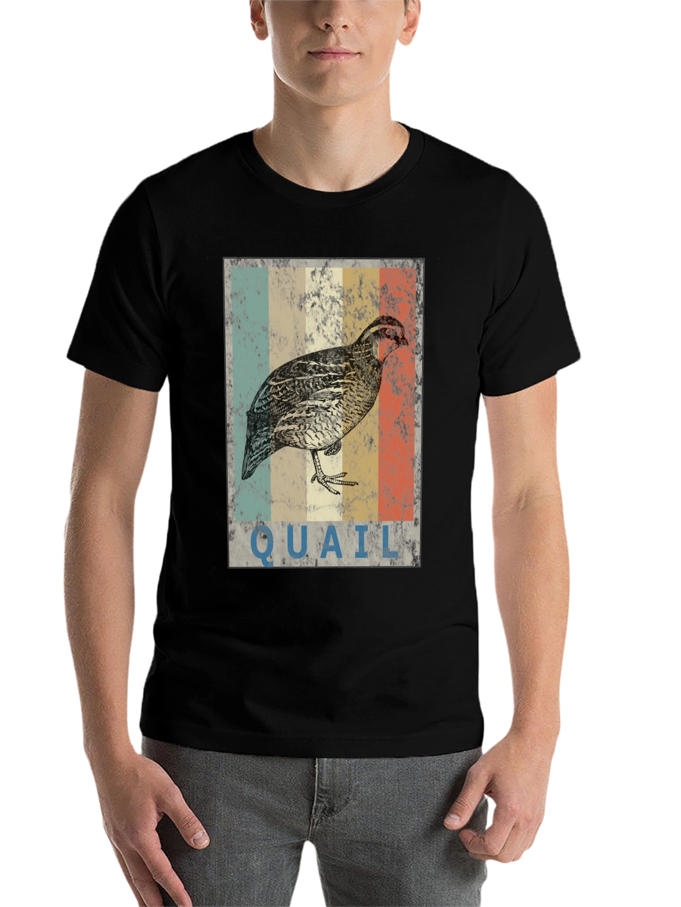 Black Vintage Quail Graphic T-Shirt view 7