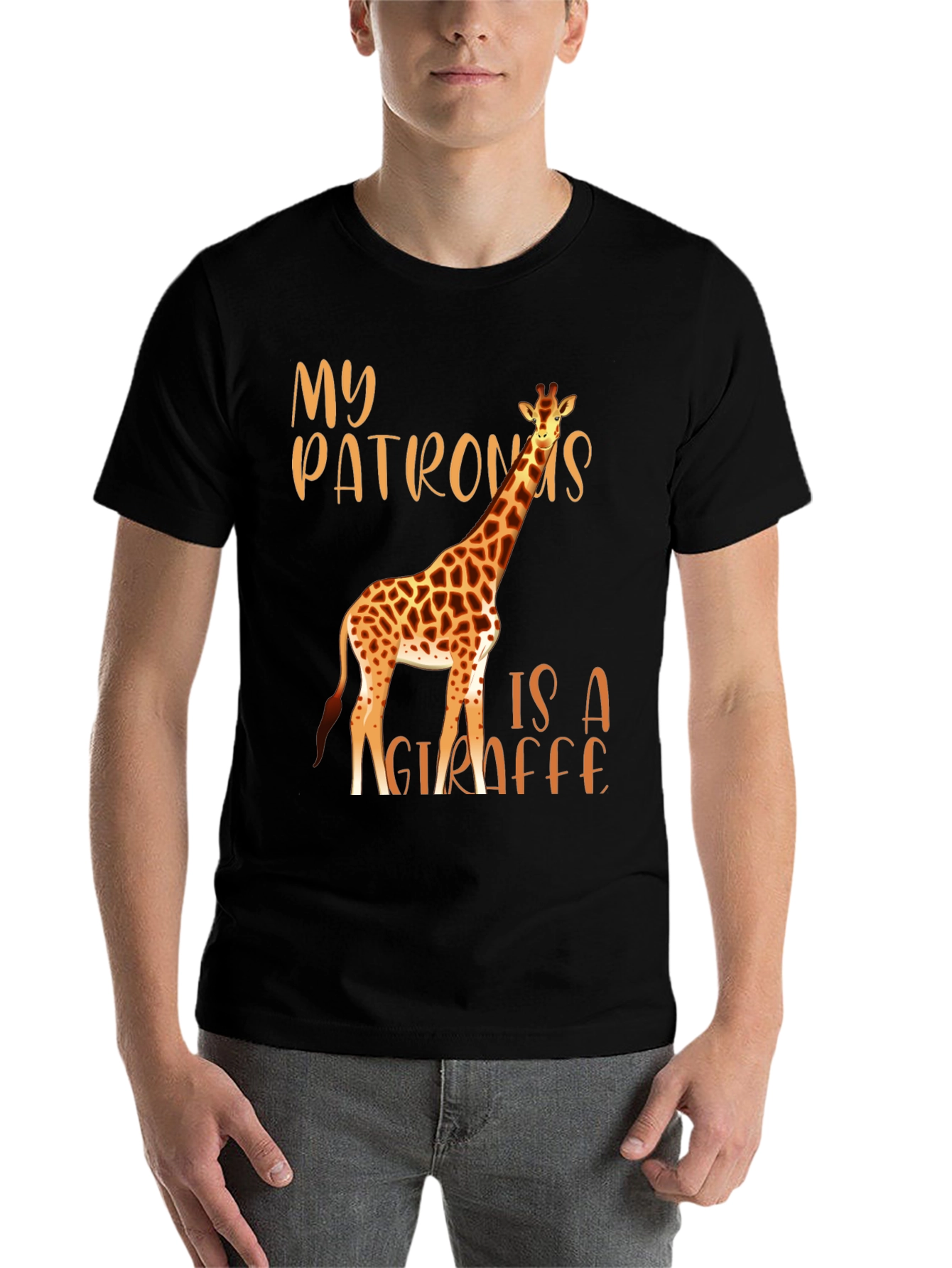 Black My Patronus Is A Giraffe T-Shirt view 7