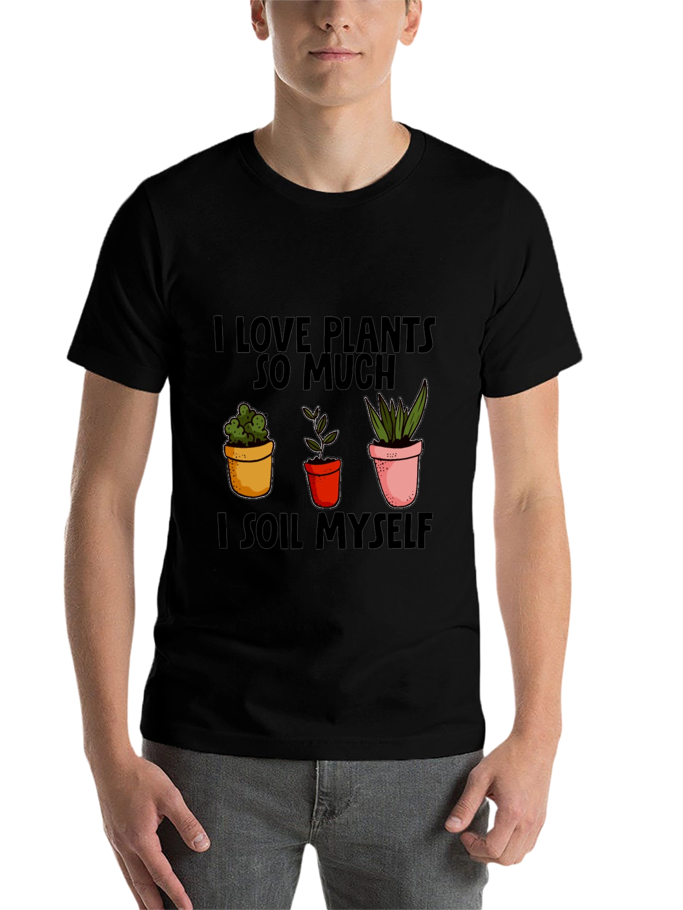 Black I Love Plants T-Shirt Funny Gardening Shirt view 7