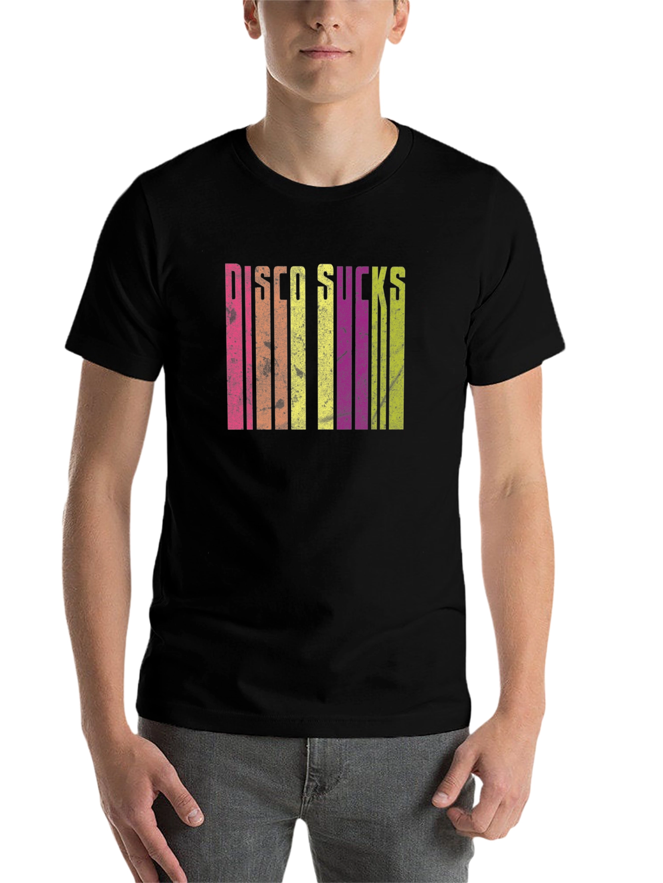 Black Disco Sucks Retro T-Shirt view 7