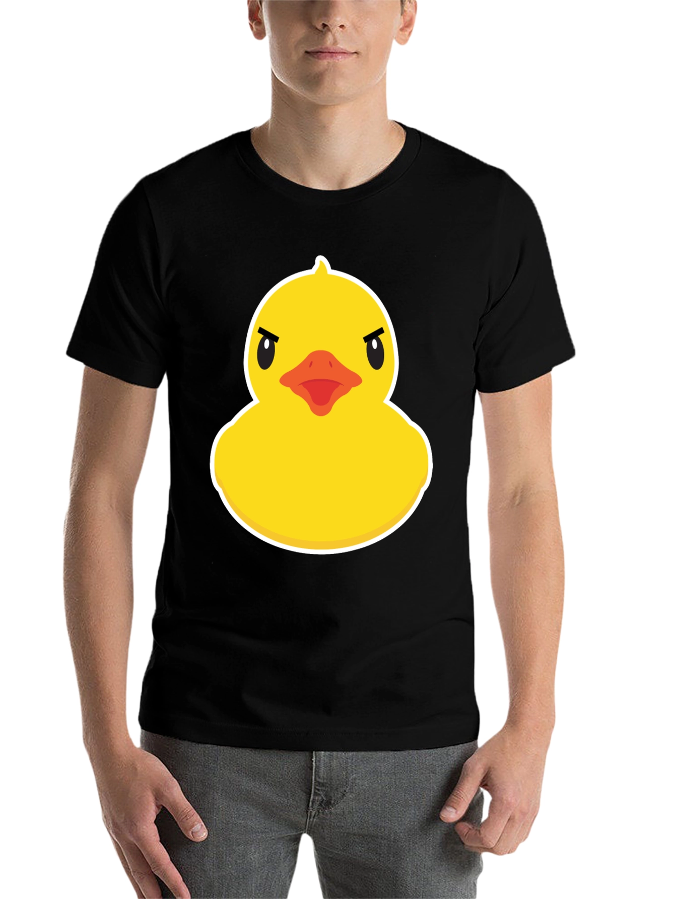 Black Angry Duck Graphic T-Shirt - Unique Design view 7