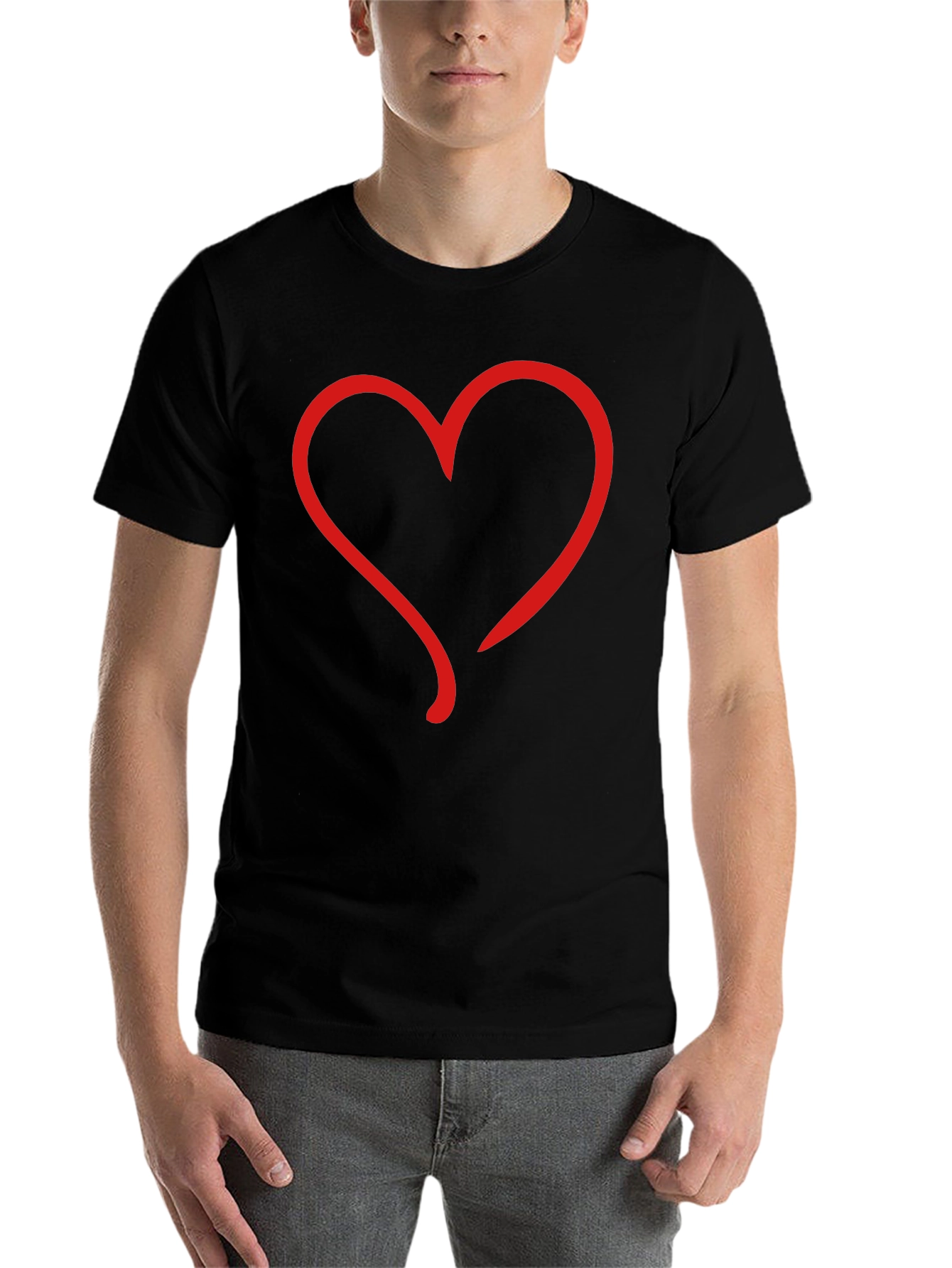 Black Heart Graphic Black T-Shirt - Casual Style view 7