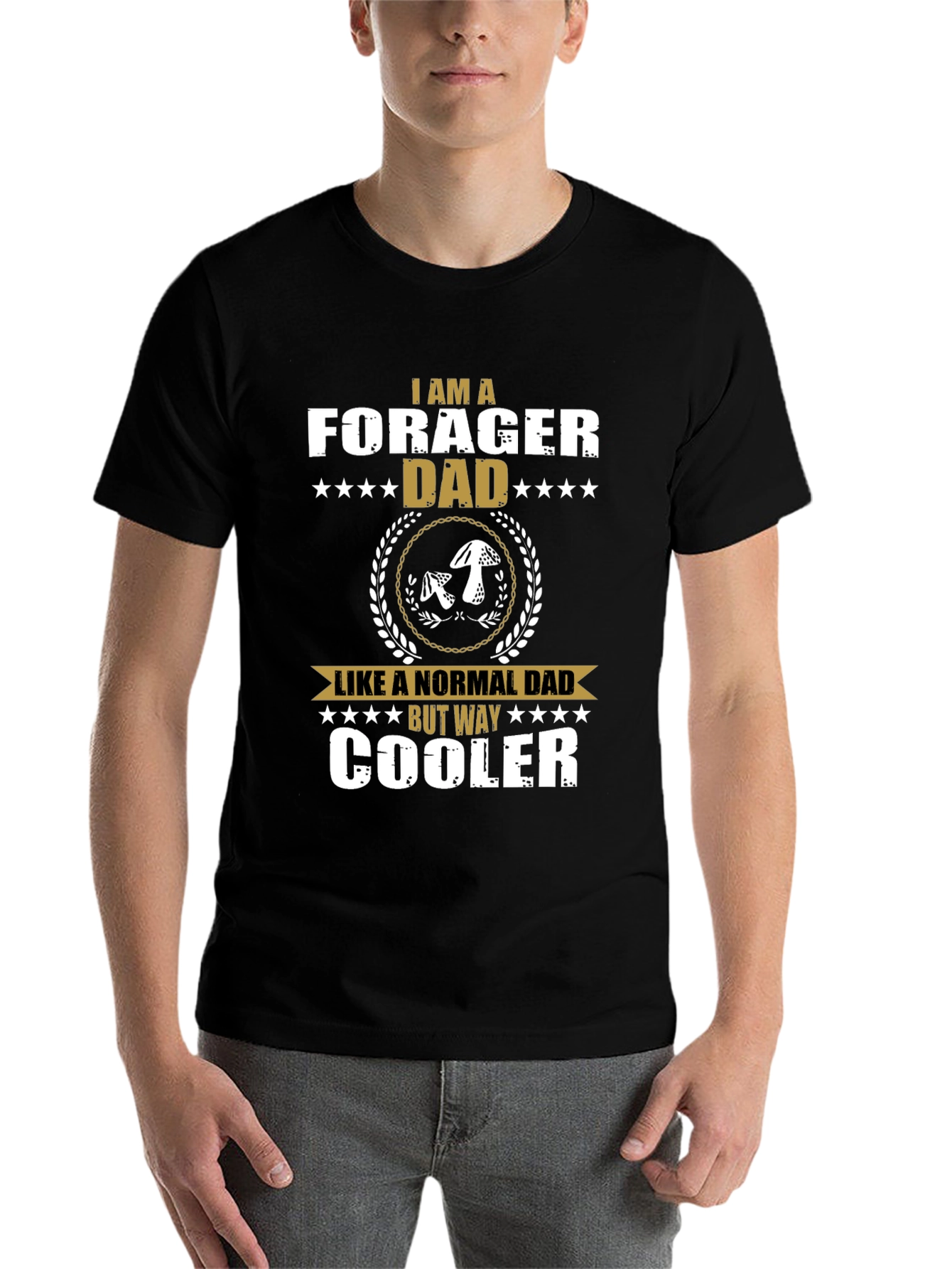 Black Forager Dad Graphic Tee - Cool Mushroom Lover Shirt view 7
