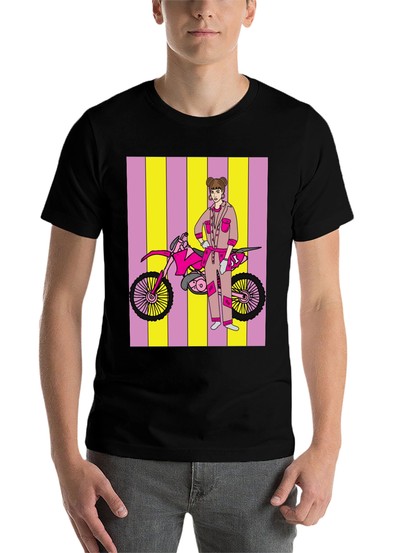 Black Motorcross Girl Graphic T-Shirt - Bold Style view 7