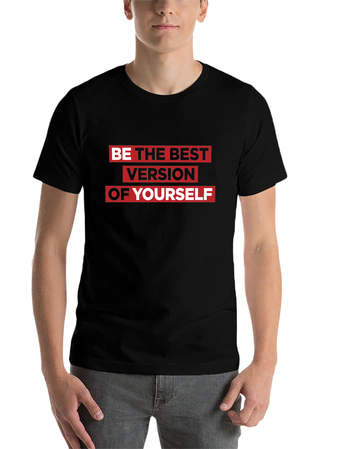 Motivational Black T-Shirt: Be the Best Version - 7