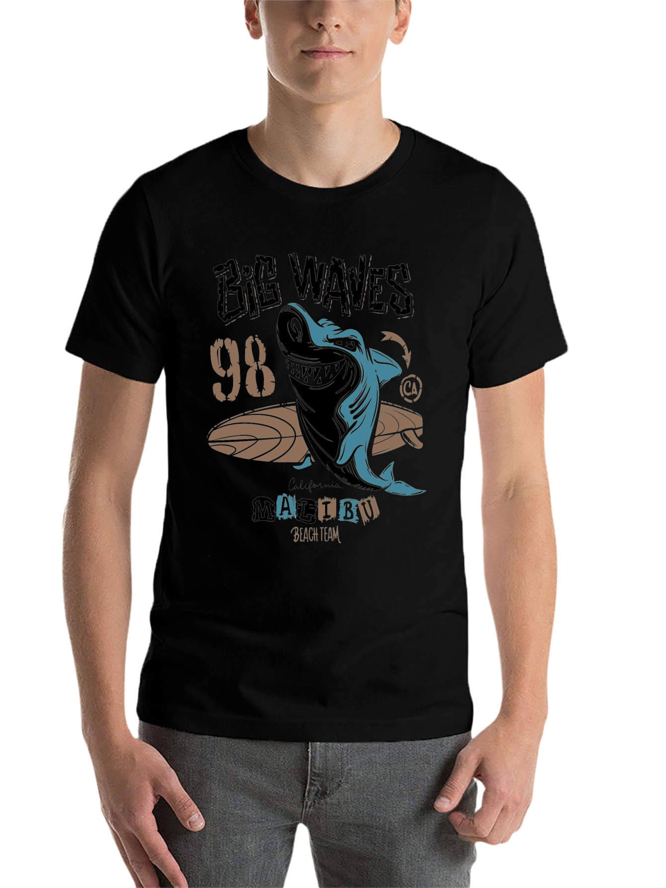Big Waves 98' Malibu Shark Graphic Tee - 7