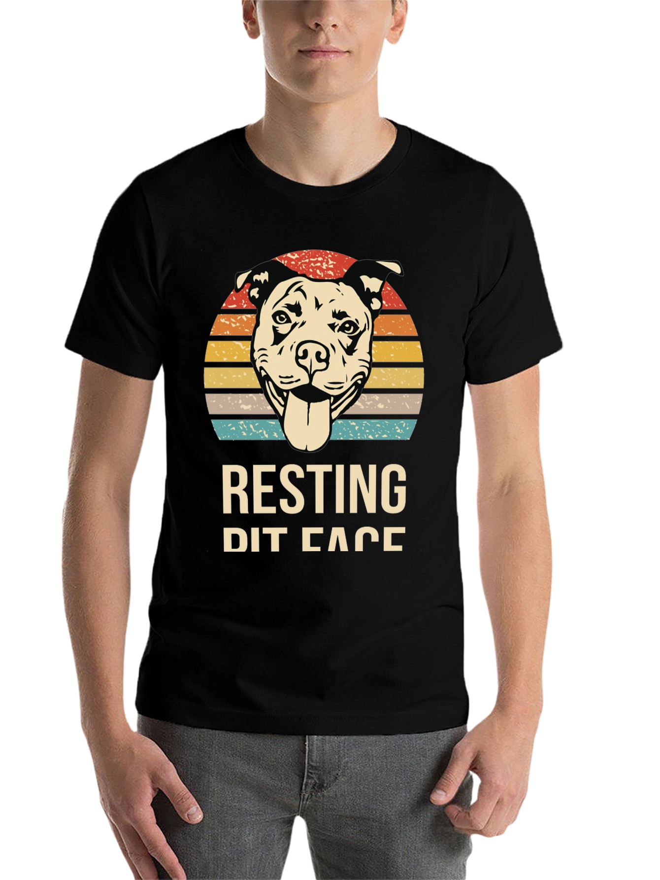 Black Resting Pit Face Graphic Tee view 7