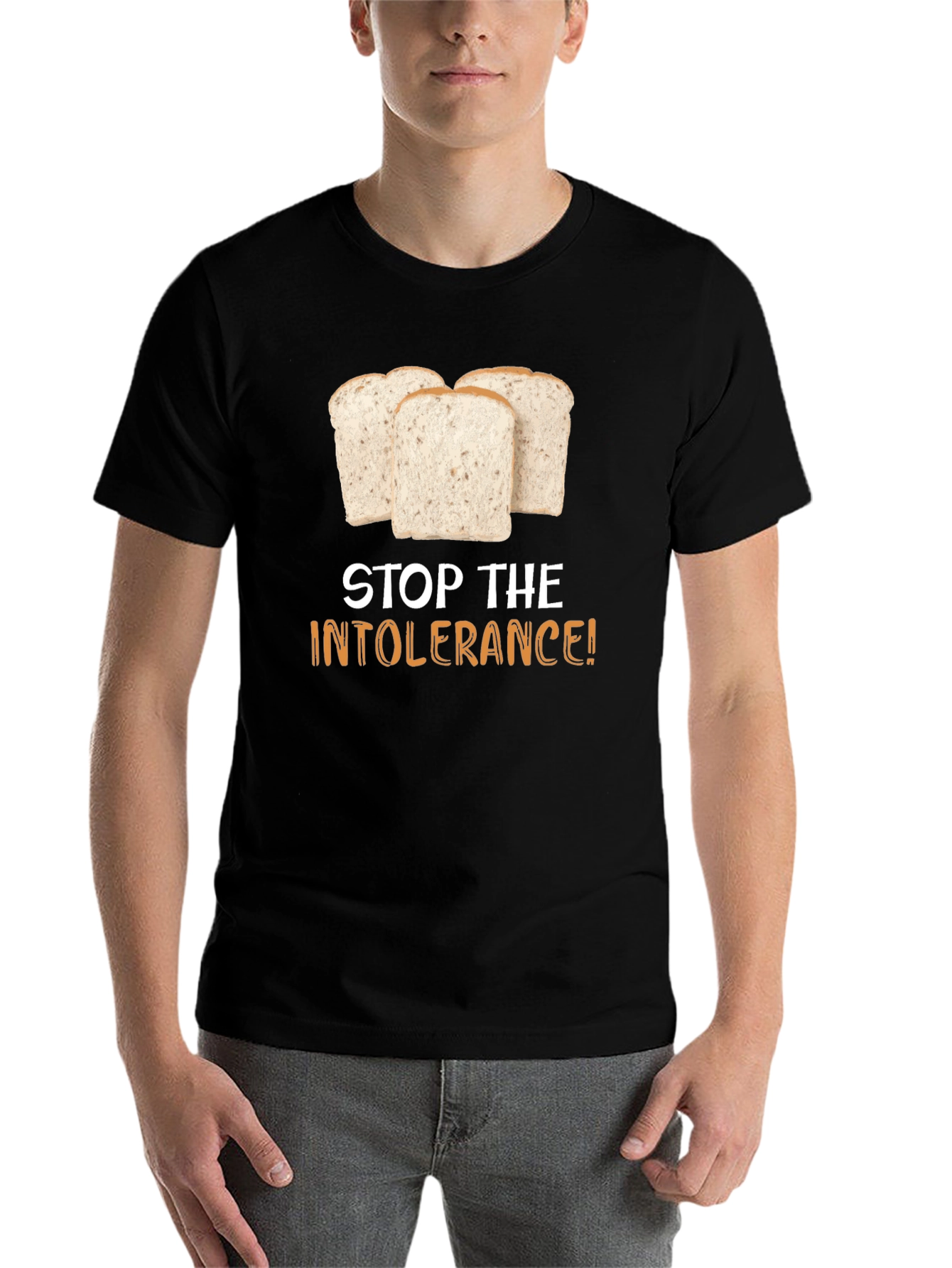 Stop the Intolerance T-Shirt - Gluten Humor Tee - 7